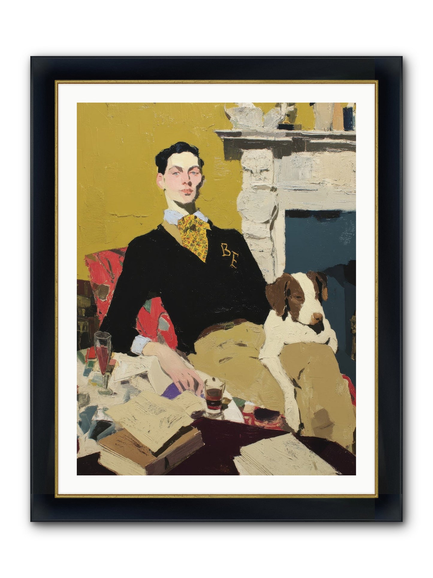 In Rooms of Quiet Waiting Framed Print - Wide Black w/Gold 30x40