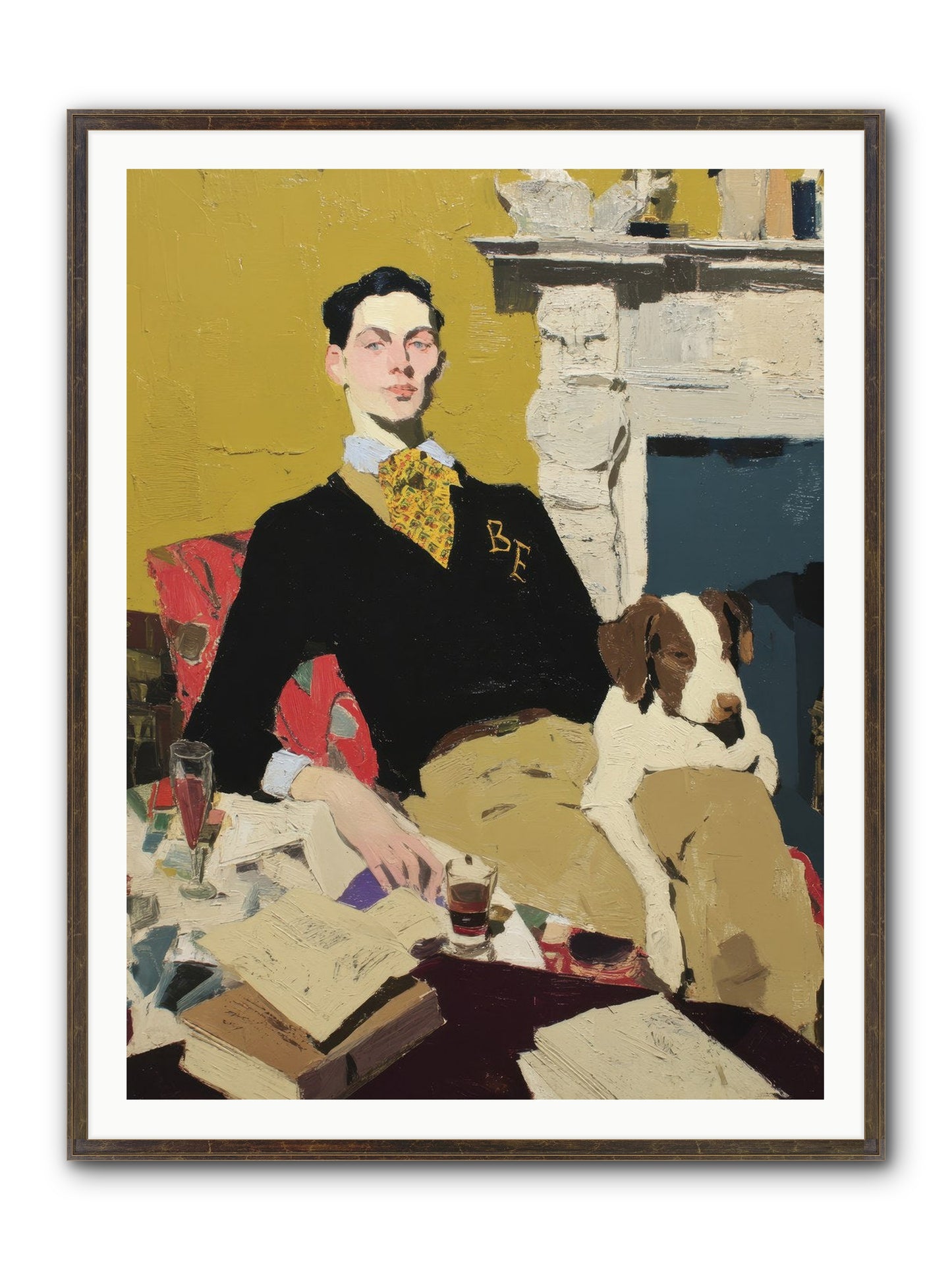 In Rooms of Quiet Waiting Framed Print - Slimwoods Black/Gold 36x48