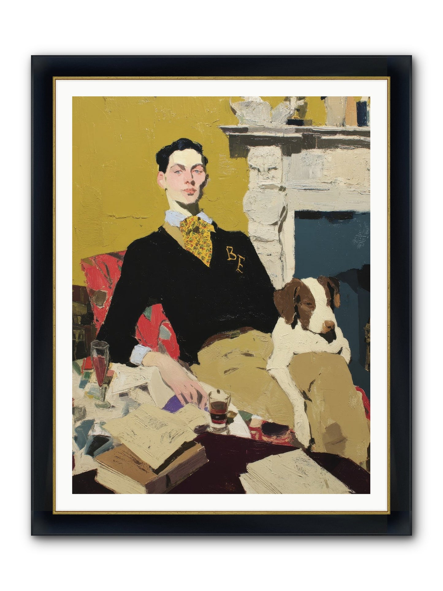 In Rooms of Quiet Waiting Framed Print - Wide Black w/Gold 36x48