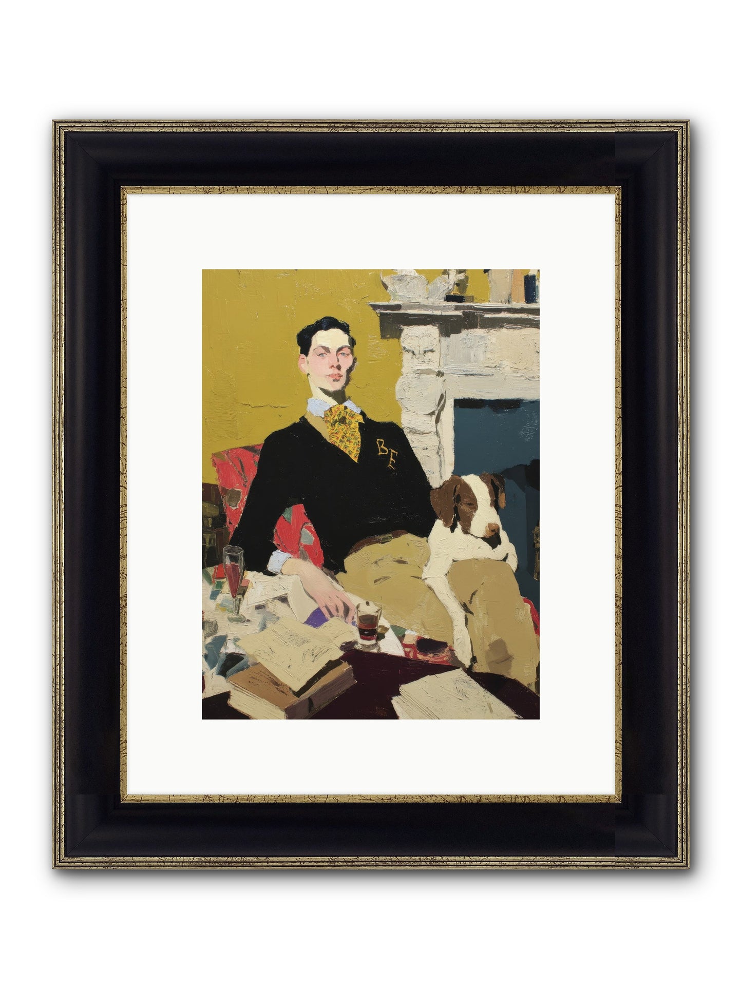 In Rooms of Quiet Waiting Framed Print - Black & Gold 9x12