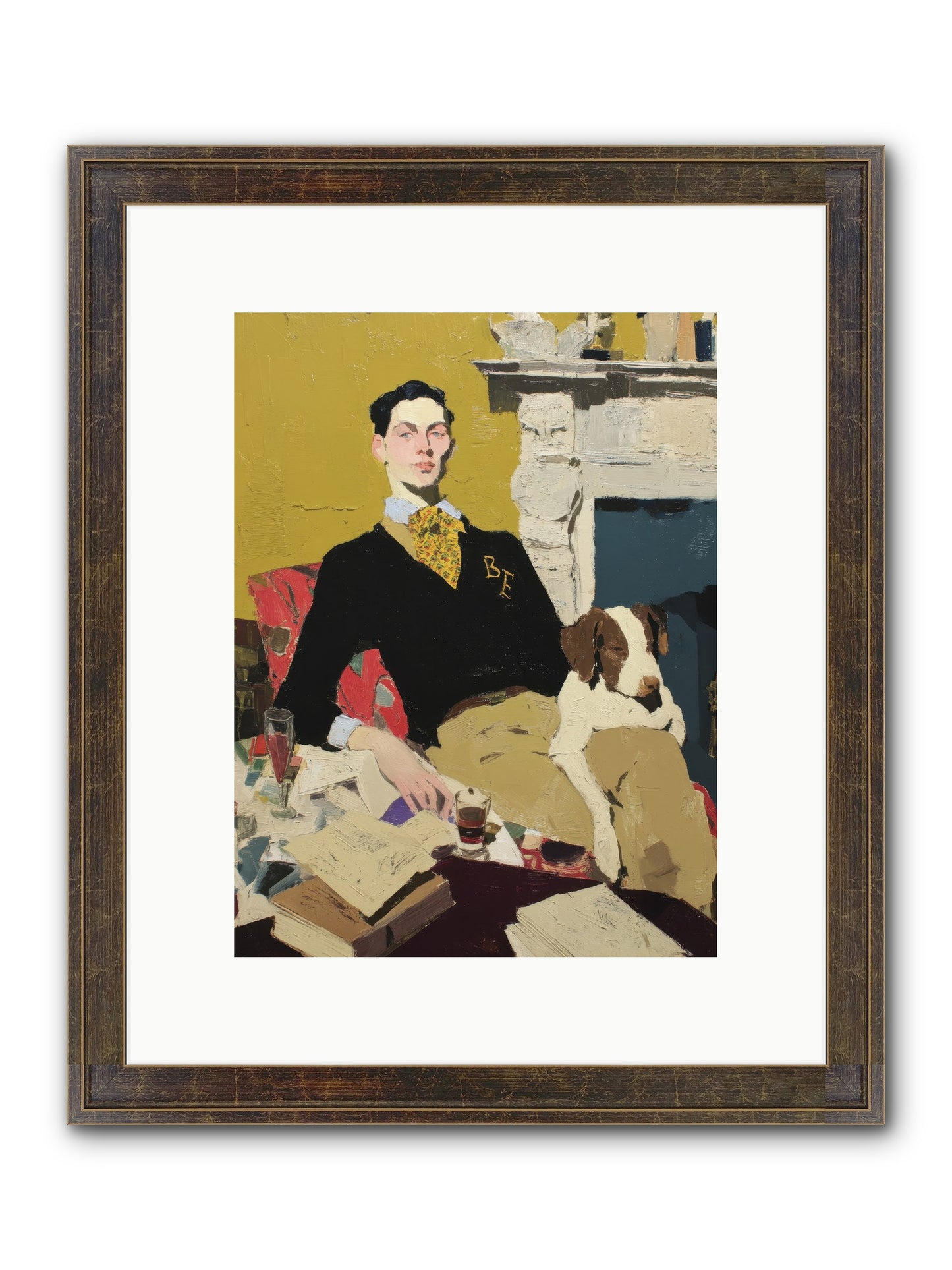 In Rooms of Quiet Waiting Framed Print - Slimwoods Black/Gold 9x12