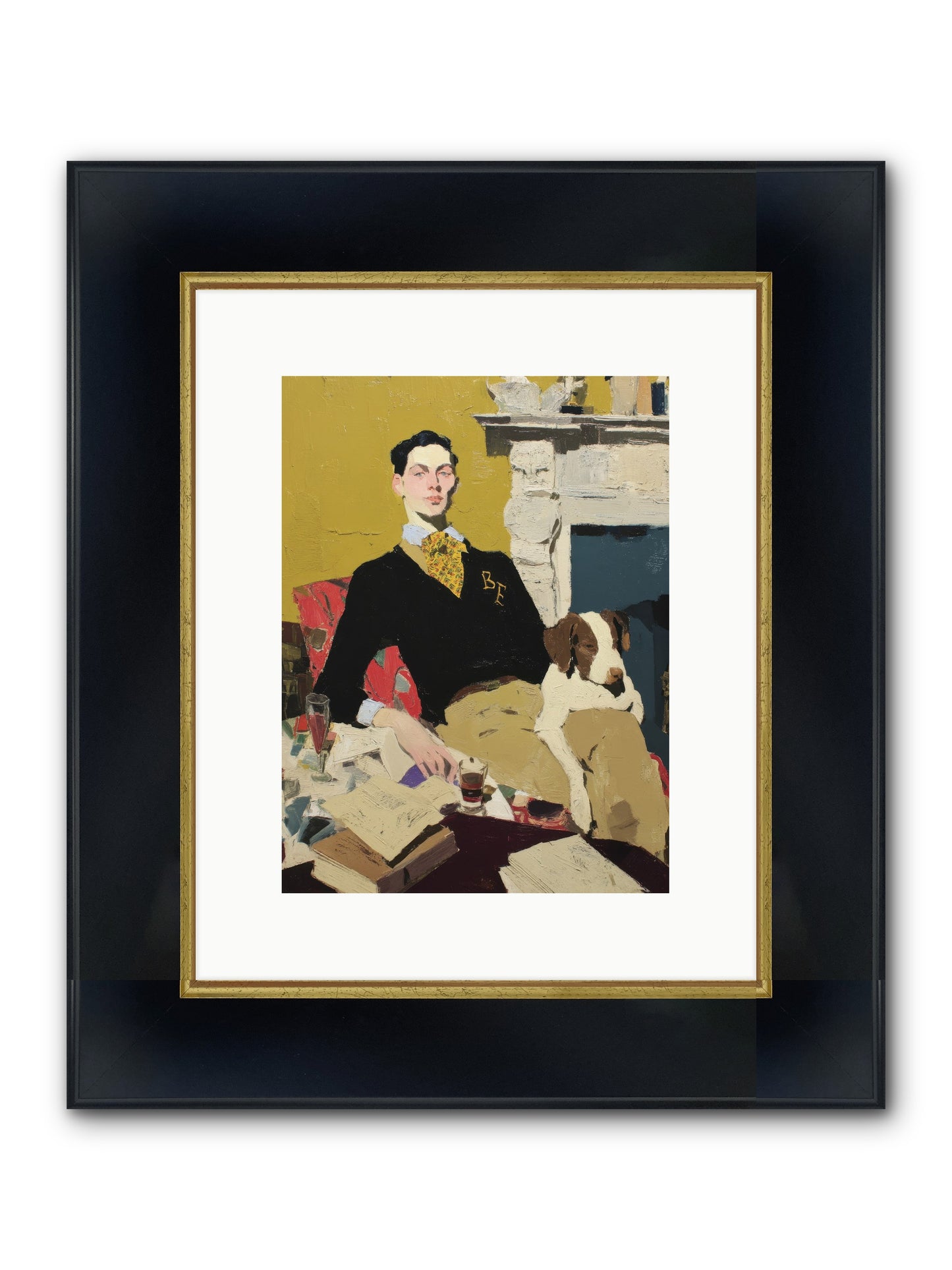 In Rooms of Quiet Waiting Framed Print - Wide Black w/Gold 9x12