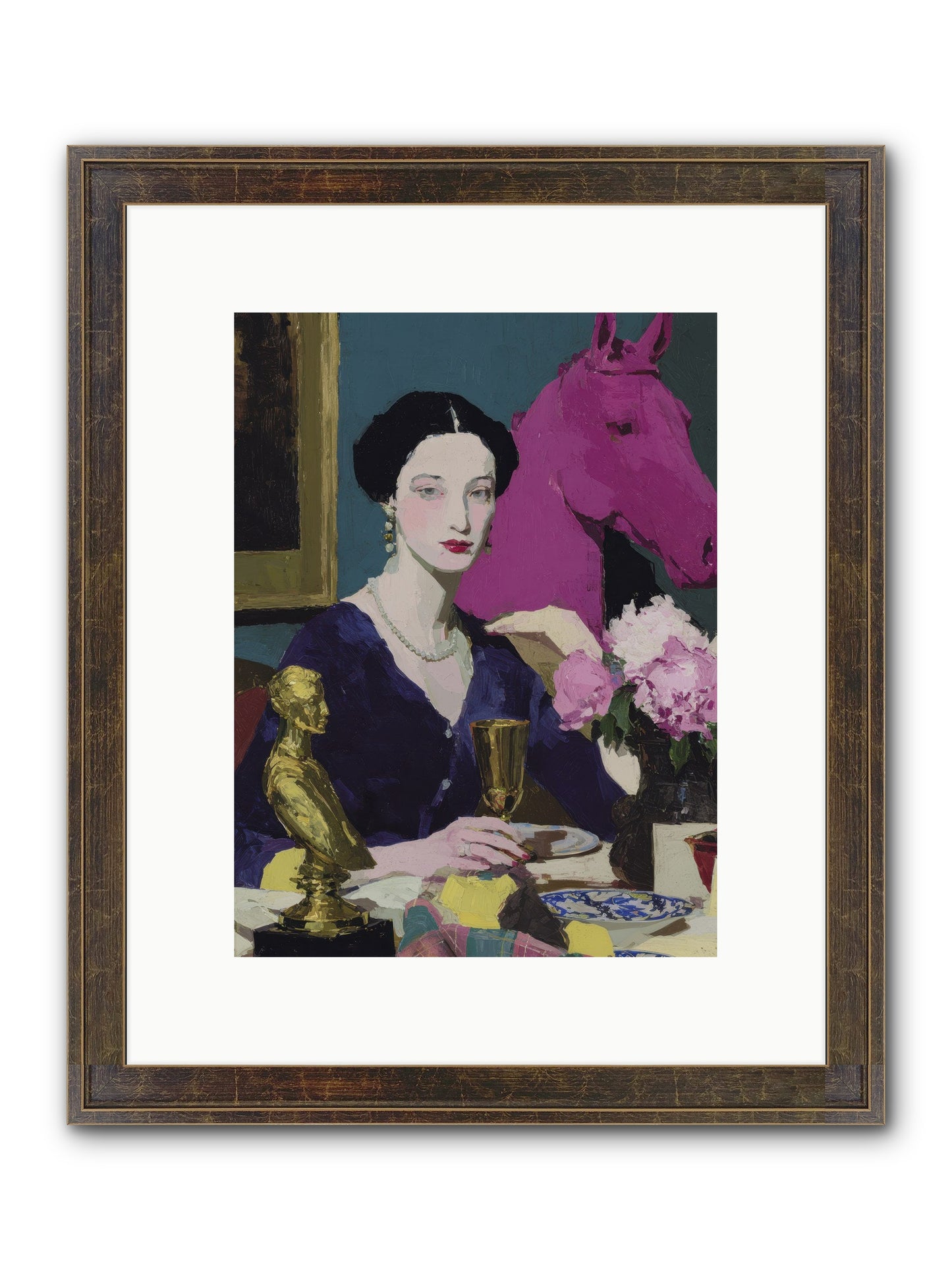 In Shadows of Silk Framed Print - Slimwoods Black/Gold 9x12