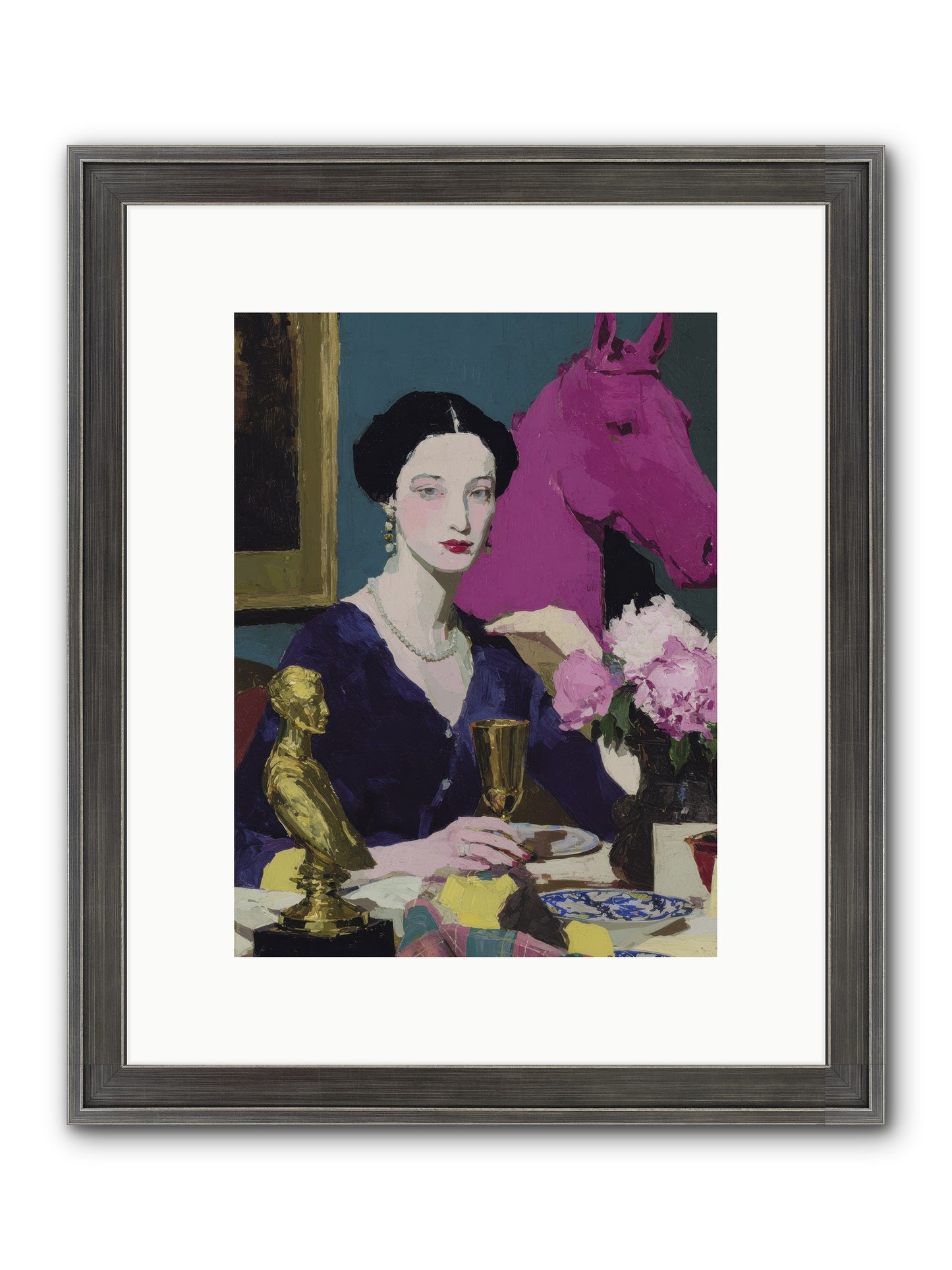 In Shadows of Silk Framed Print - Slimwoods Black/Silver 9x12