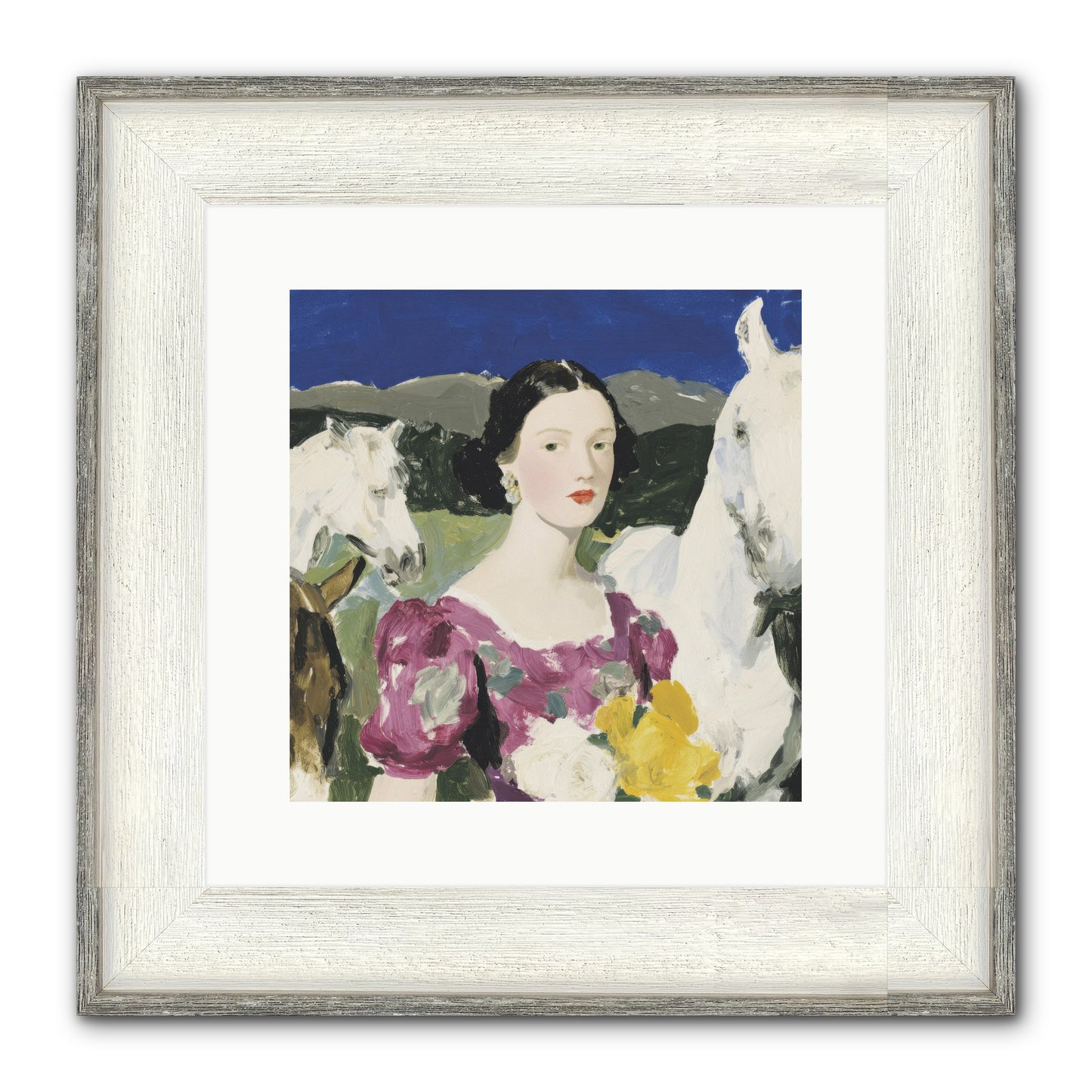 In The Dream Landscape Framed Print - Driftwood White 12x12
