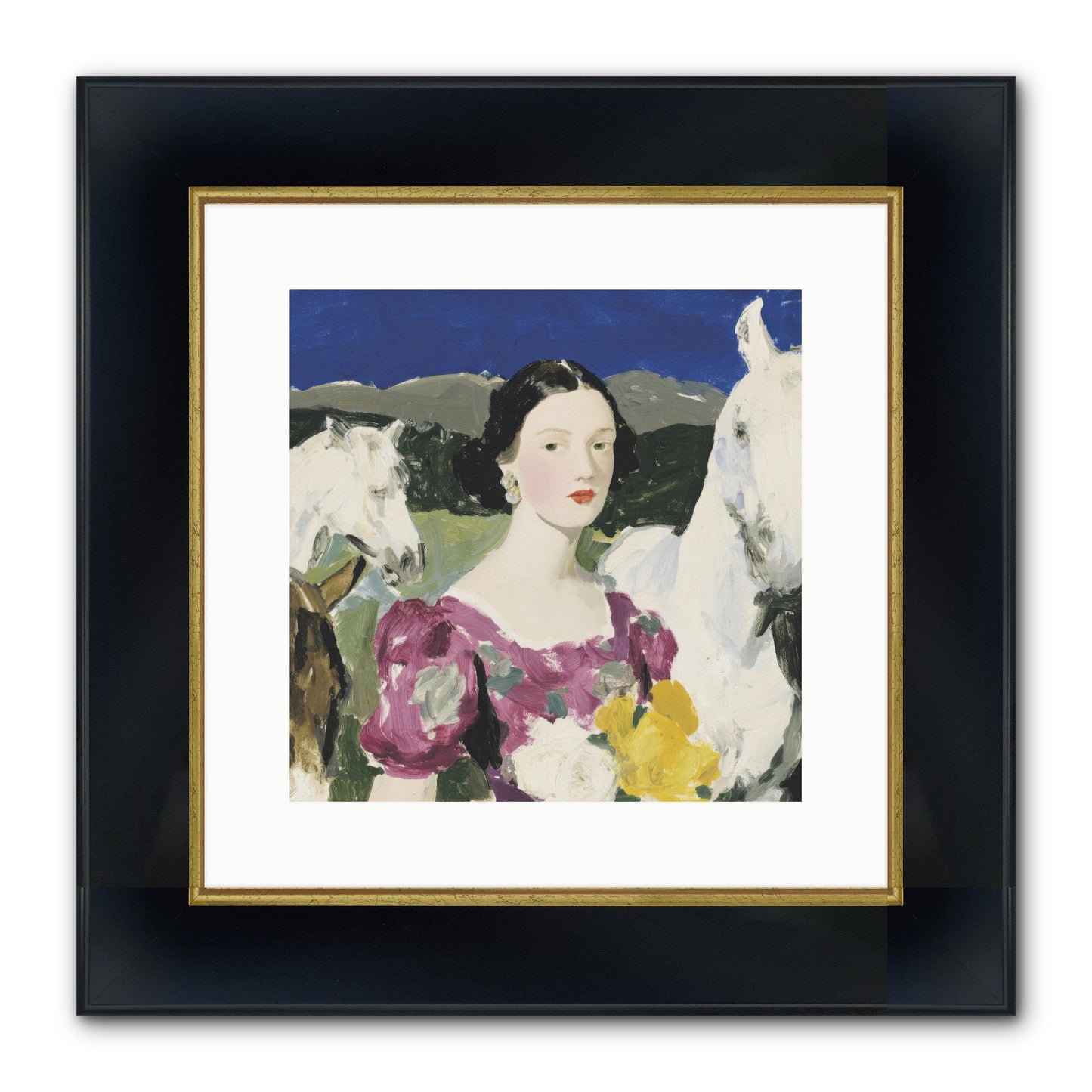 In The Dream Landscape Framed Print - Wide Black w/Gold 12x12