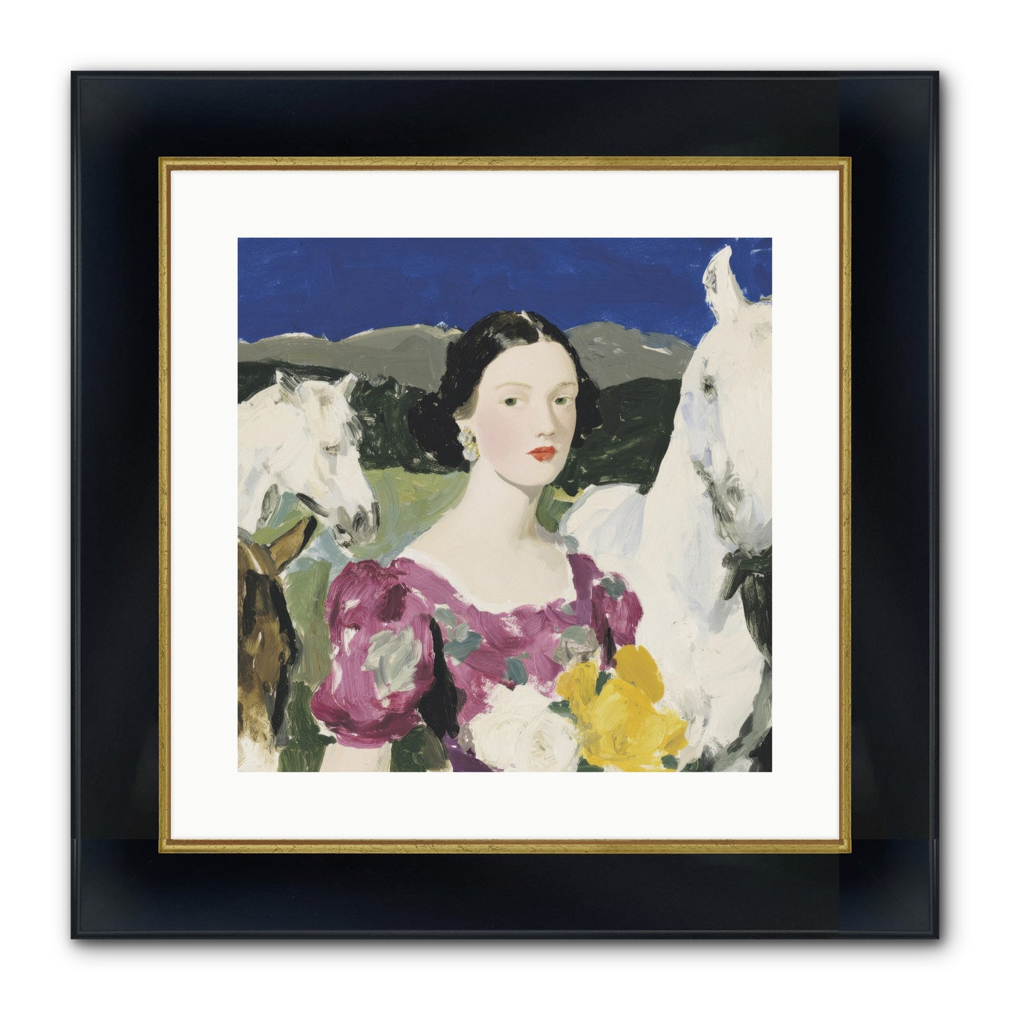 In The Dream Landscape Framed Print - Wide Black w/Gold 16x16