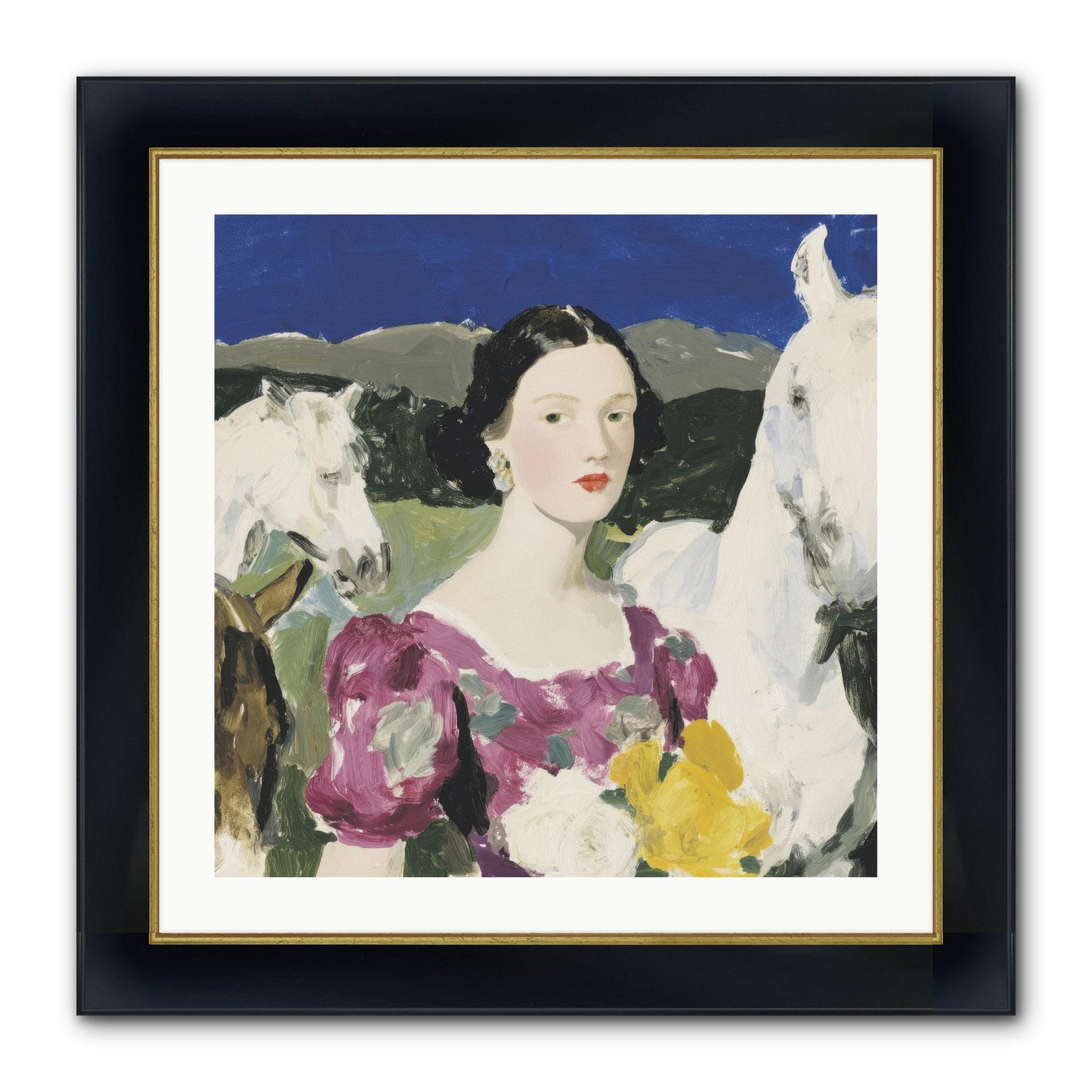 In The Dream Landscape Framed Print - Wide Black w/Gold 24x24