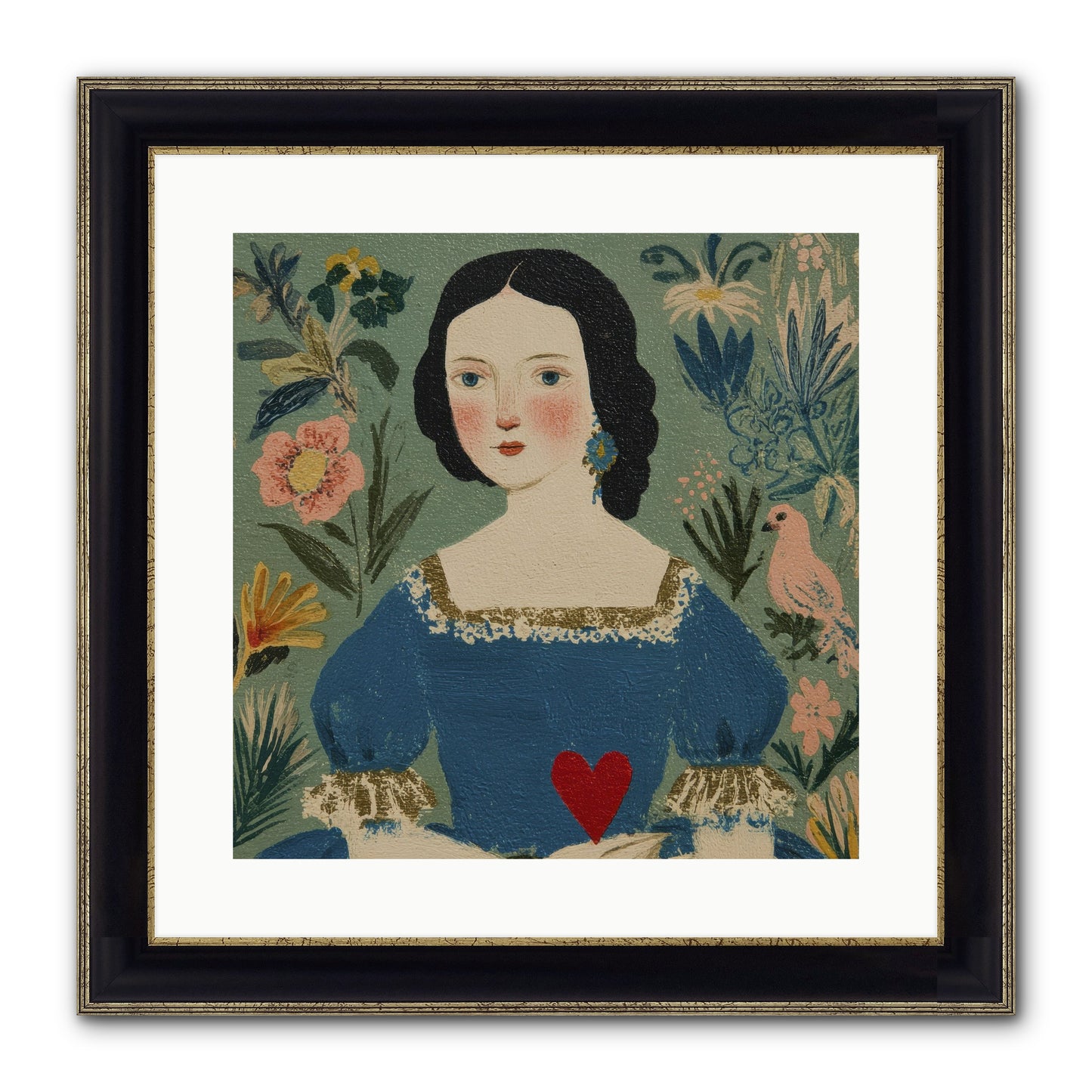 In The Garden Of Lasting Bonds Framed Print - Black & Gold 16x16
