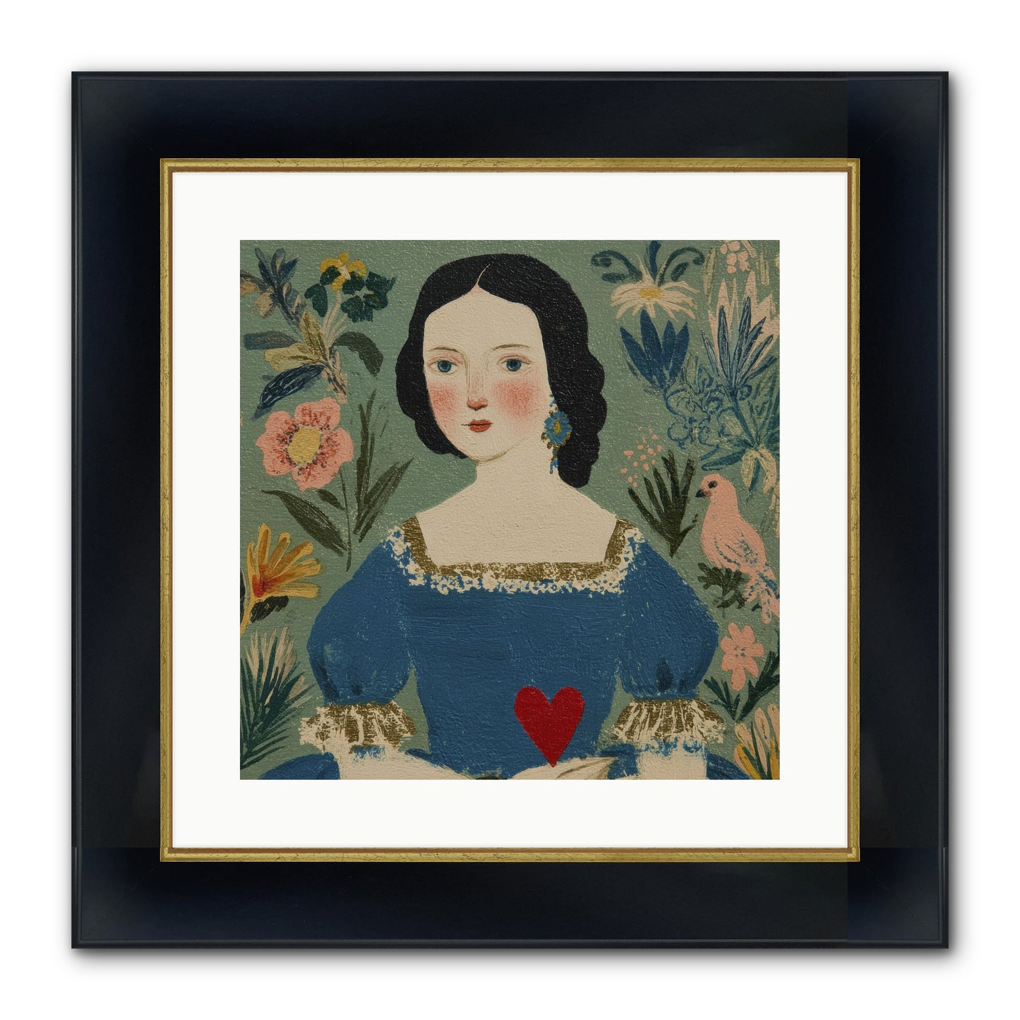 In The Garden Of Lasting Bonds Framed Print - Wide Black w/Gold 16x16