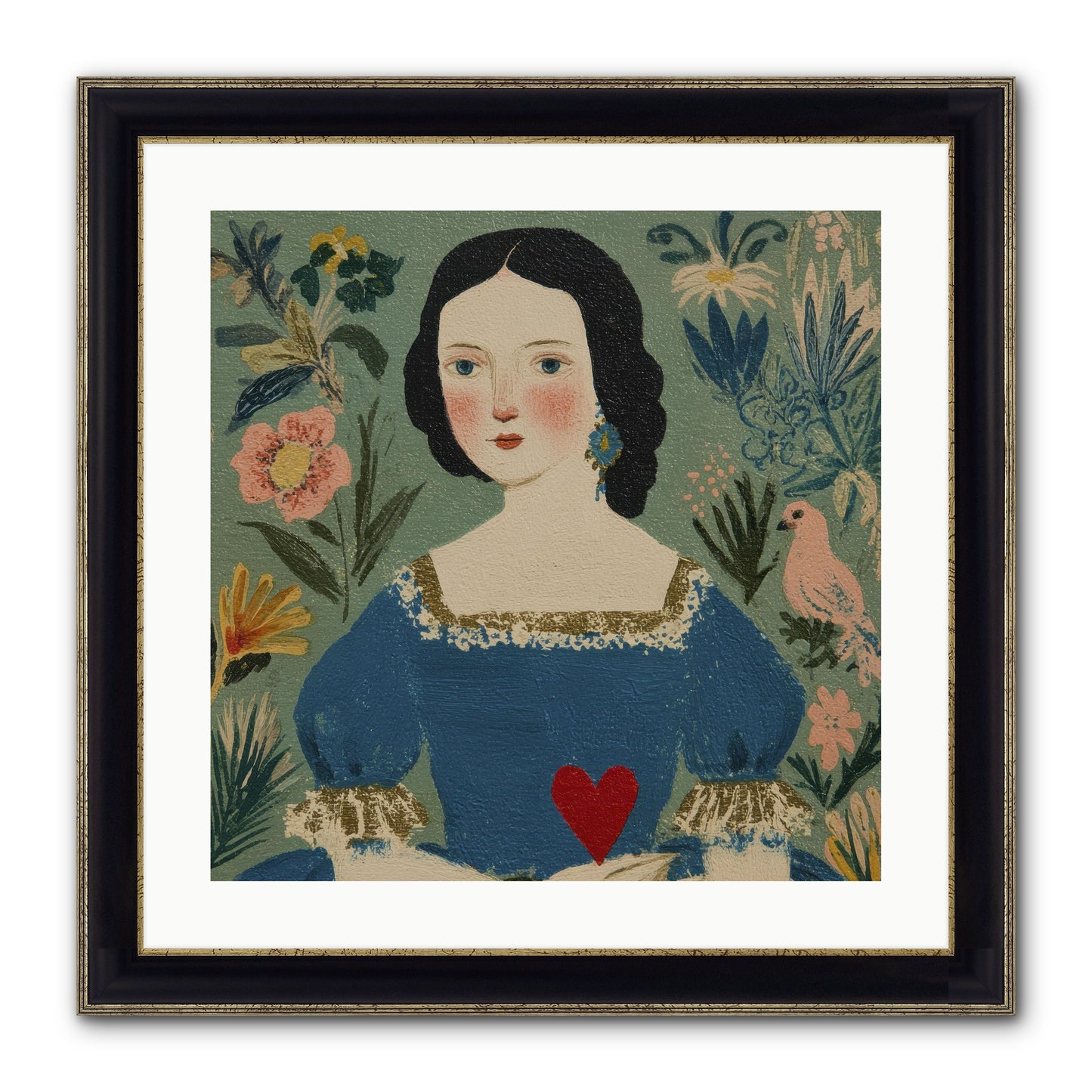 In The Garden Of Lasting Bonds Framed Print - Black & Gold 20x20