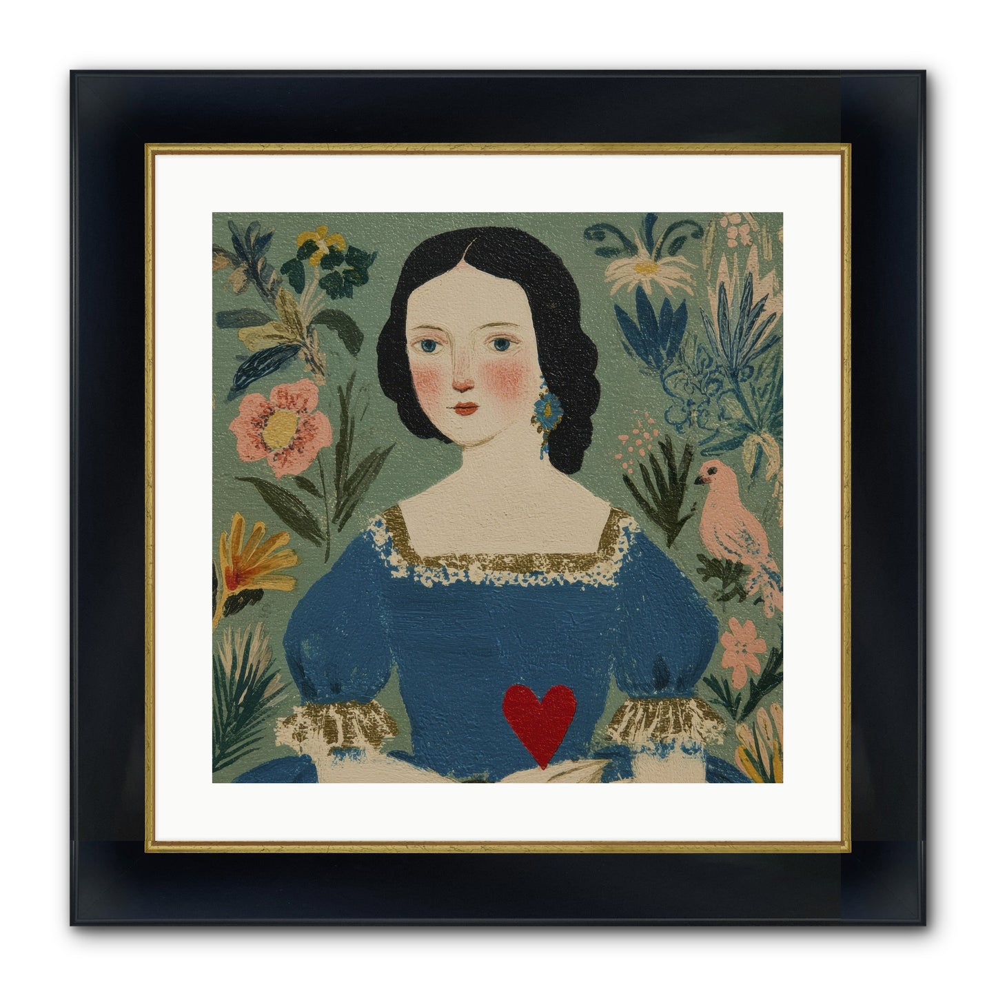 In The Garden Of Lasting Bonds Framed Print - Wide Black w/Gold 20x20