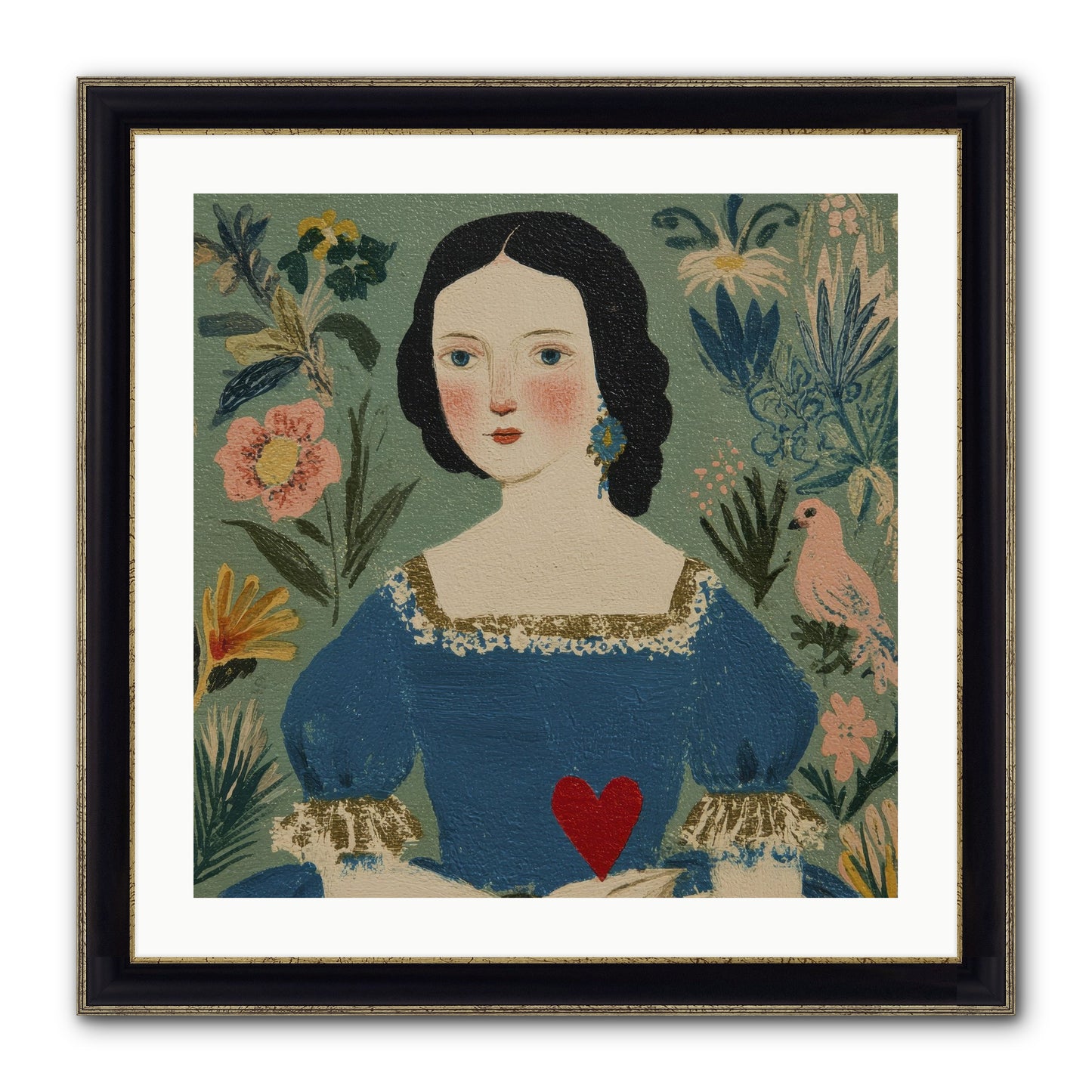 In The Garden Of Lasting Bonds Framed Print - Black & Gold 24x24
