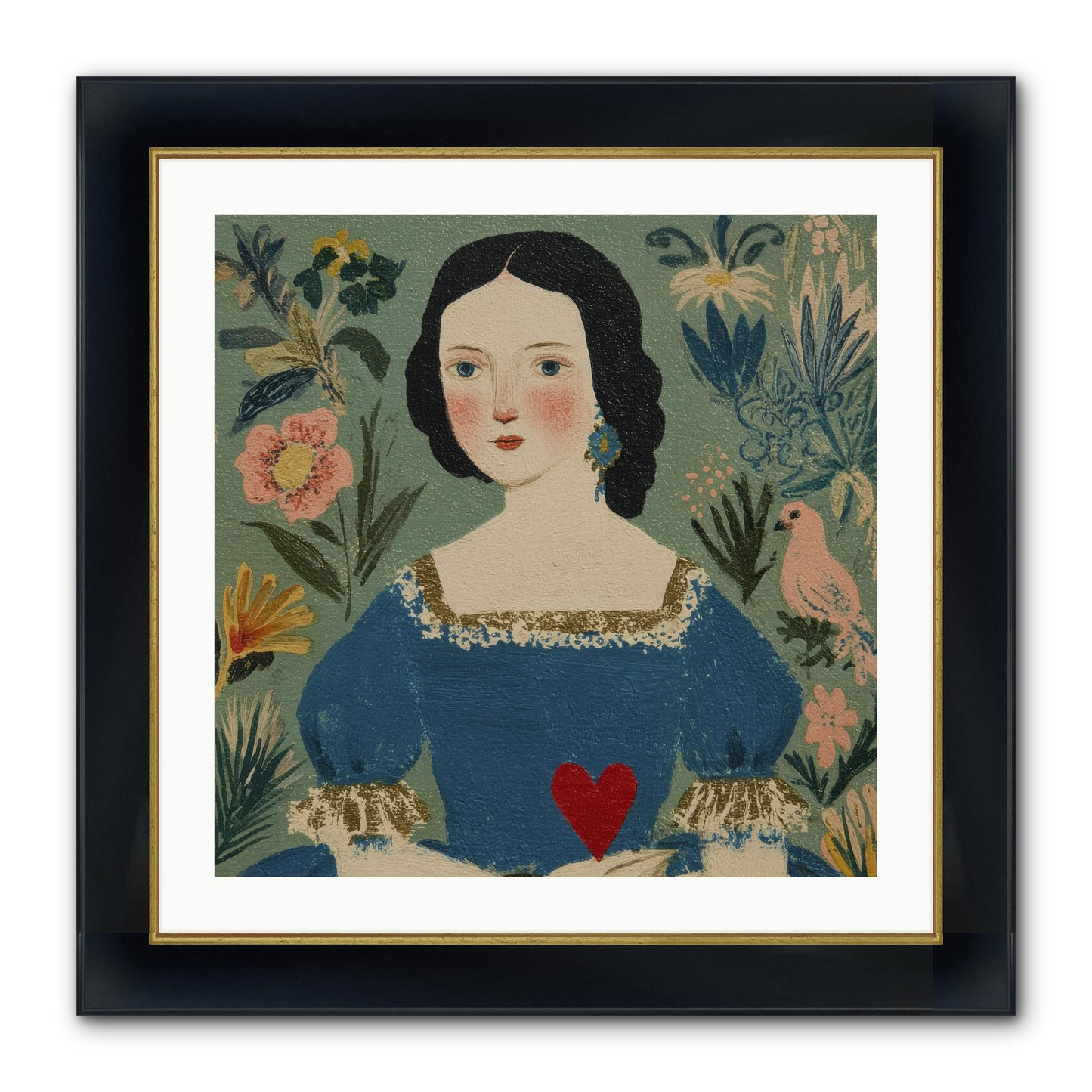 In The Garden Of Lasting Bonds Framed Print - Wide Black w/Gold 24x24
