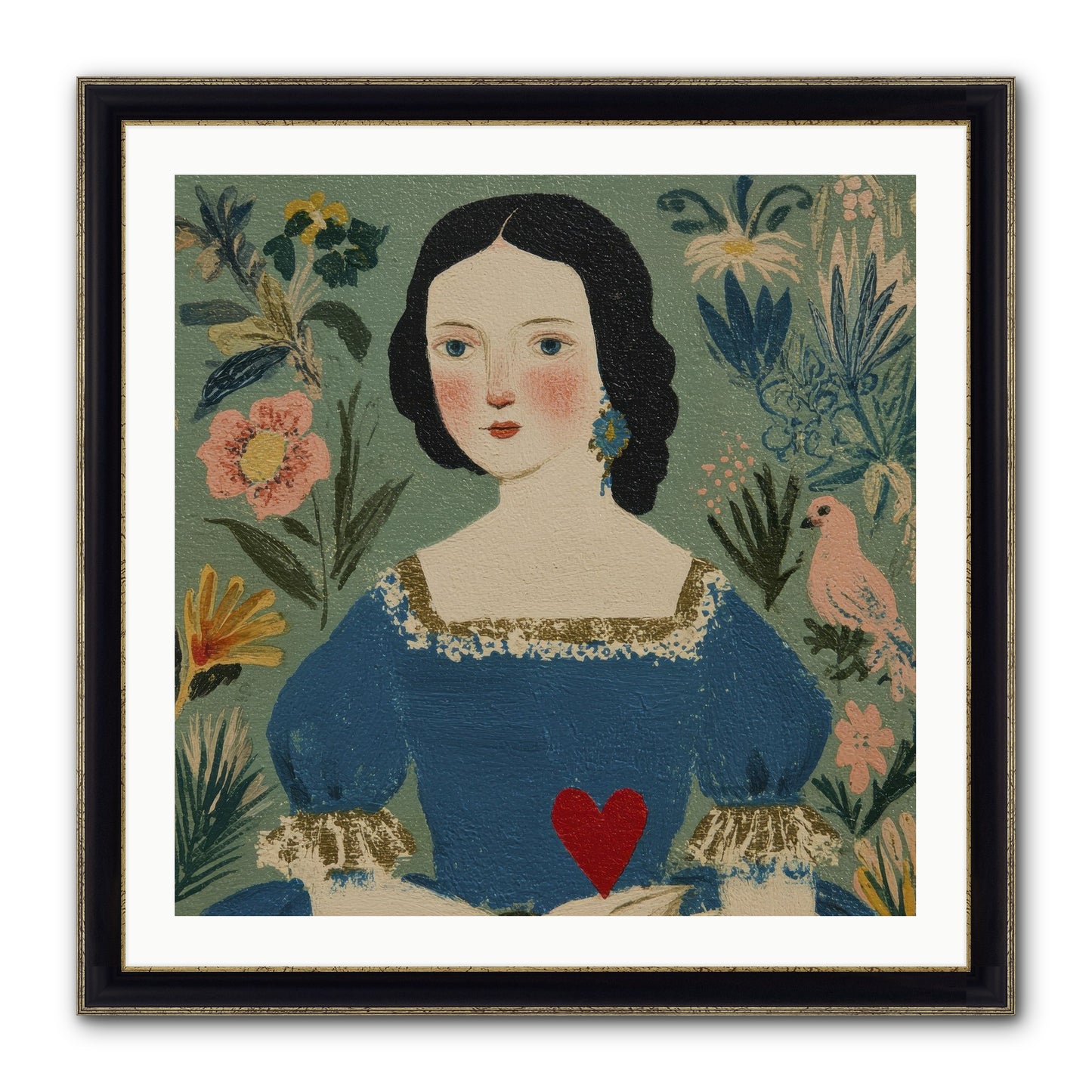 In The Garden Of Lasting Bonds Framed Print - Black & Gold 30x30