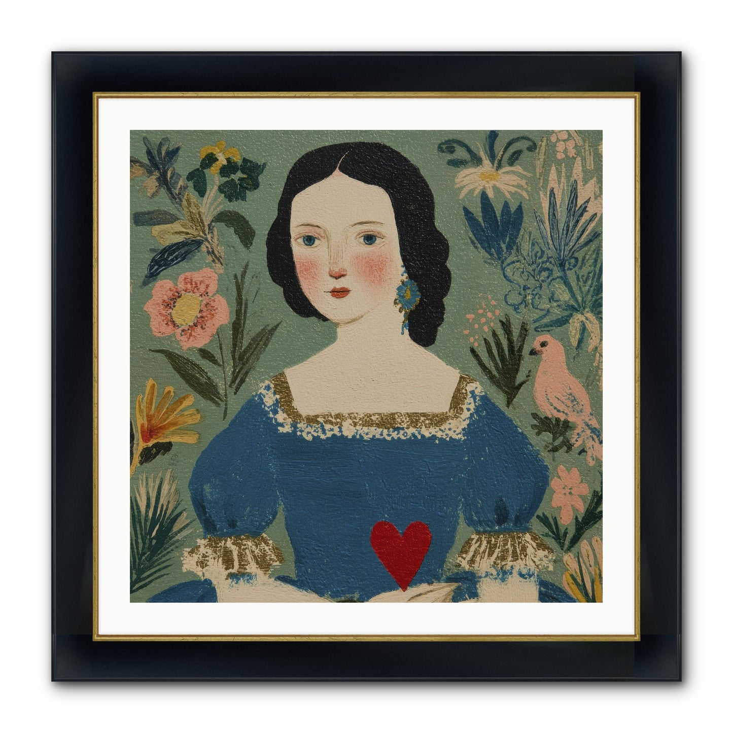 In The Garden Of Lasting Bonds Framed Print - Wide Black w/Gold 30x30