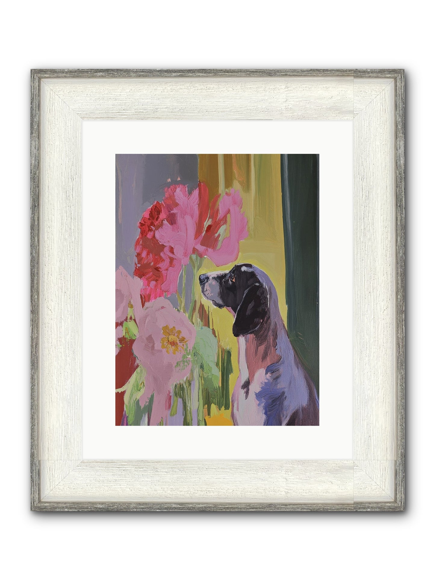 In The Moonflower Garden Framed Print - Driftwood White 12x16