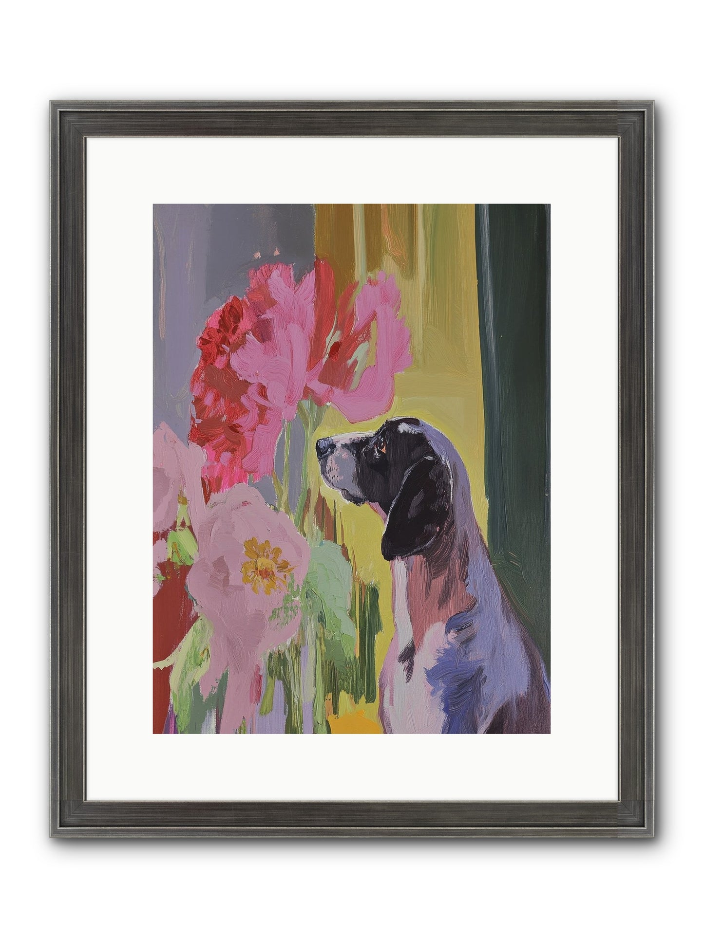 In The Moonflower Garden Framed Print - Slimwoods Black/Silver 12x16