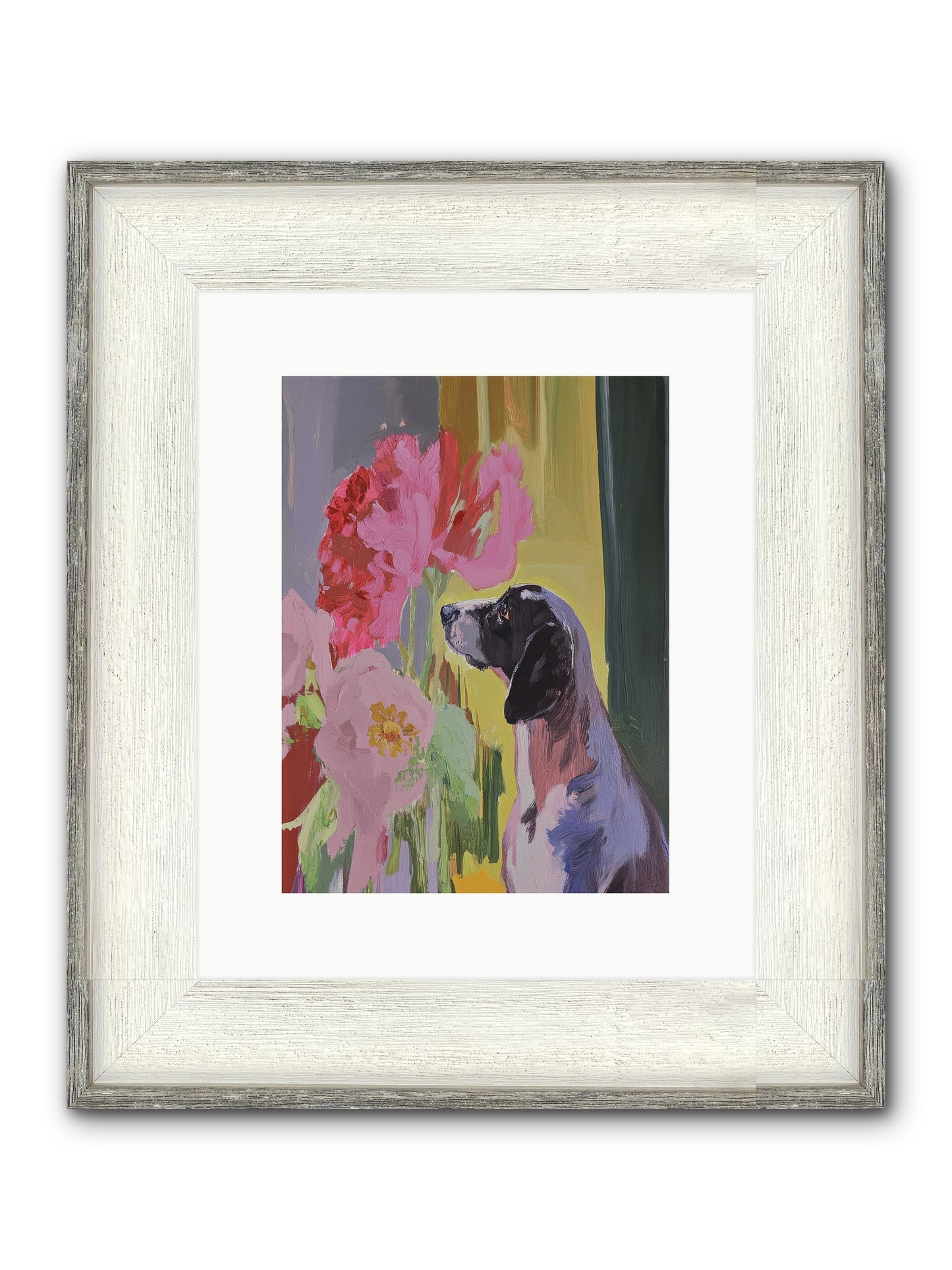In The Moonflower Garden Framed Print - Driftwood White 9x12