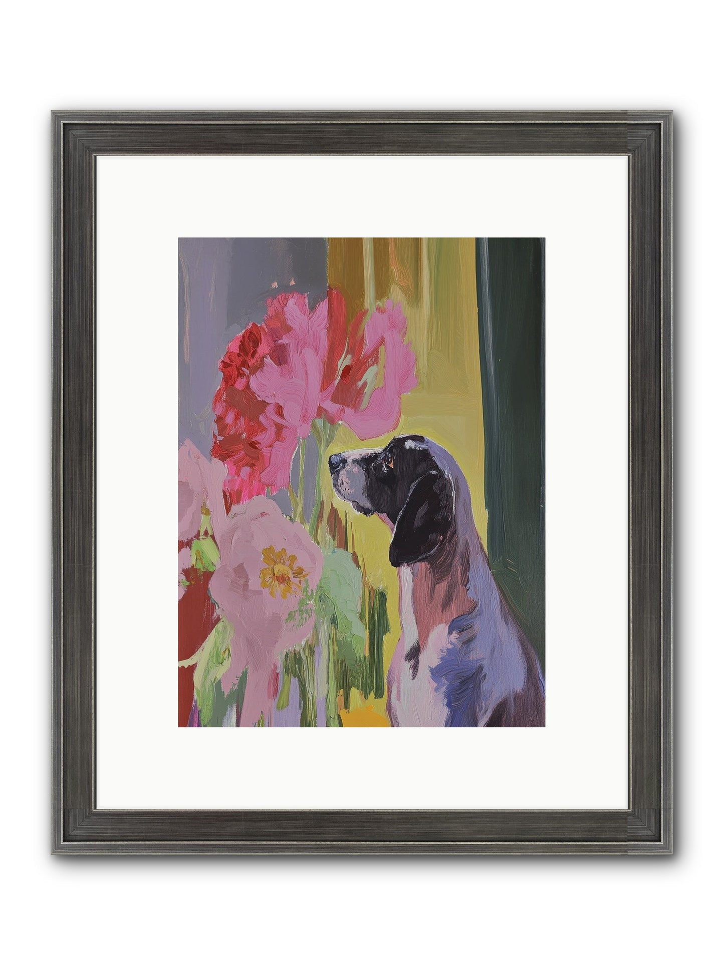 In The Moonflower Garden Framed Print - Slimwoods Black/Silver 9x12