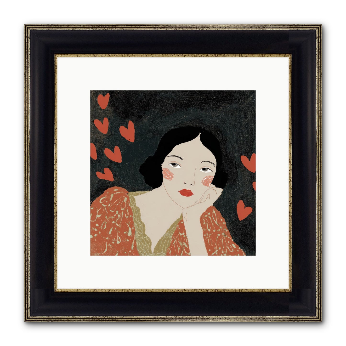 In The Sanctuary Of Two Framed Print - Black & Gold 10x10