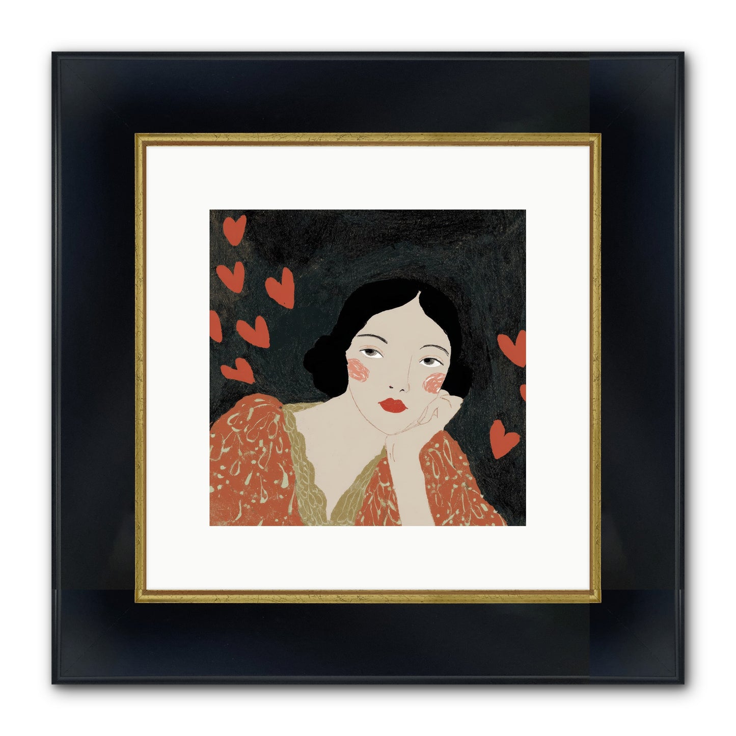 In The Sanctuary Of Two Framed Print - Wide Black w/Gold 10x10