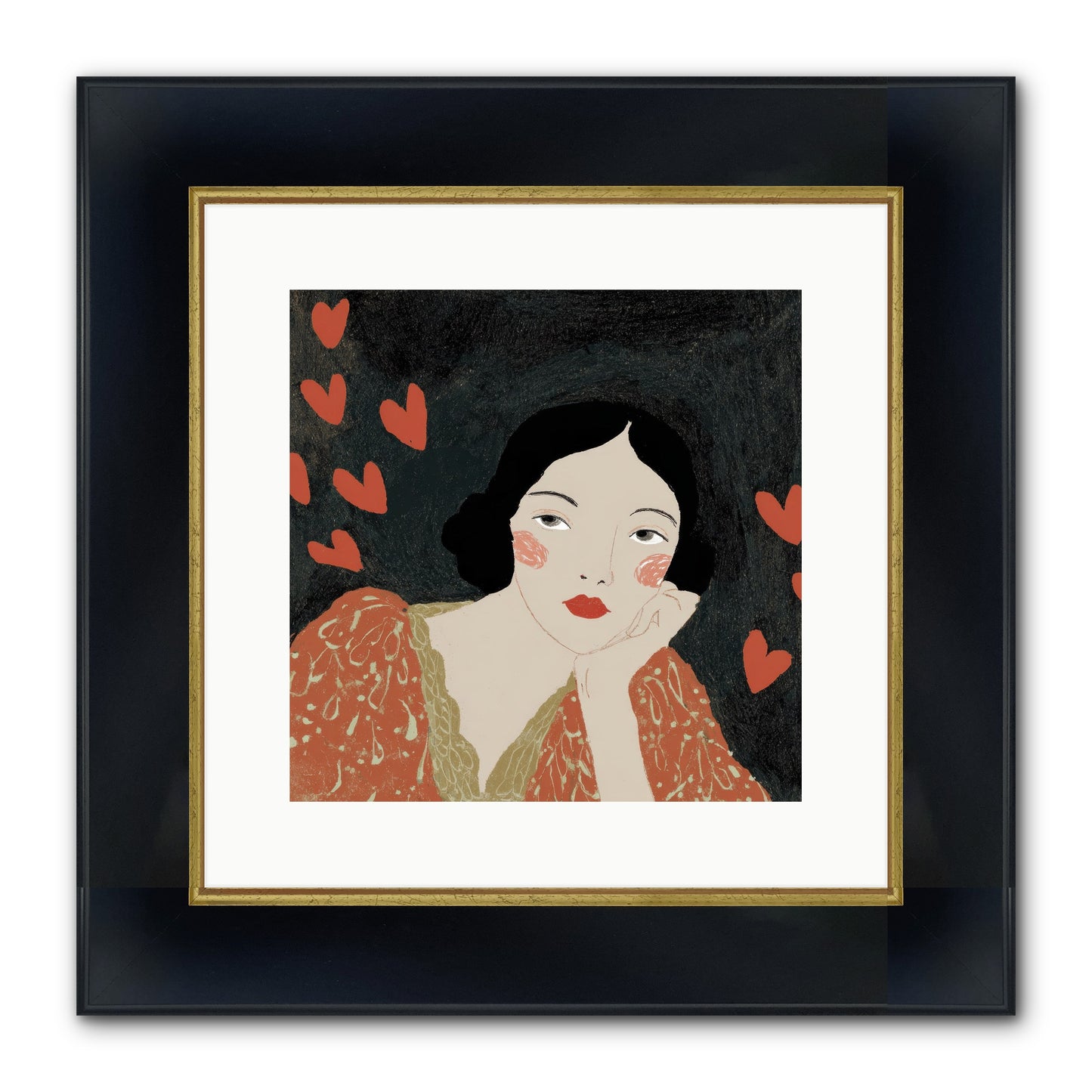 In The Sanctuary Of Two Framed Print - Wide Black w/Gold 12x12