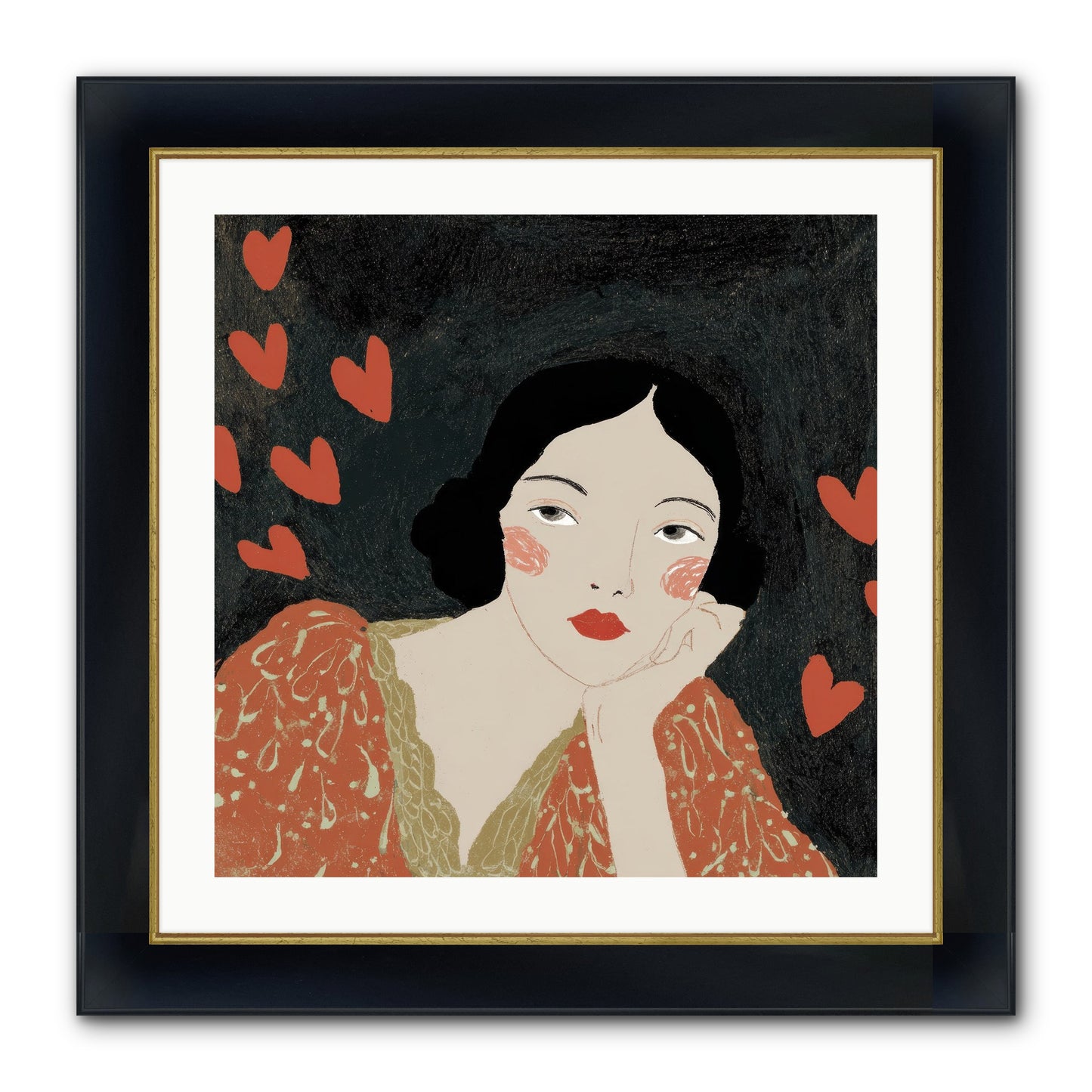 In The Sanctuary Of Two Framed Print - Wide Black w/Gold 24x24