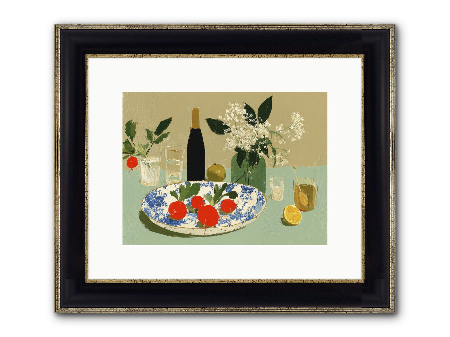 In The Stillness Framed Print - Black & Gold 12x9
