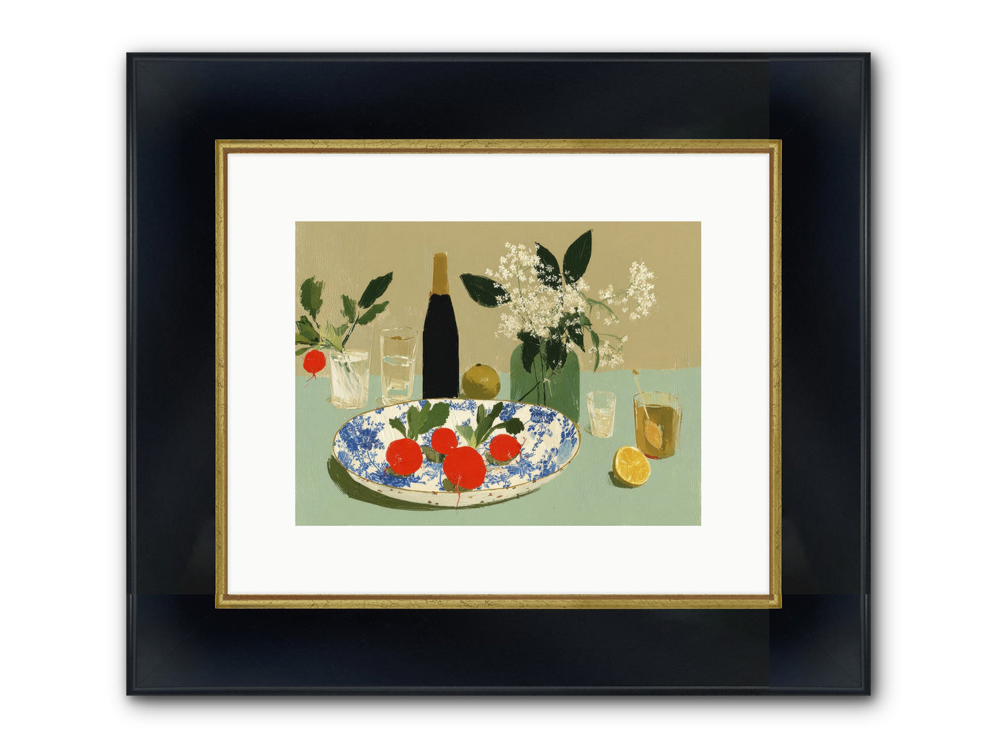 In The Stillness Framed Print - Wide Black w/Gold 12x9