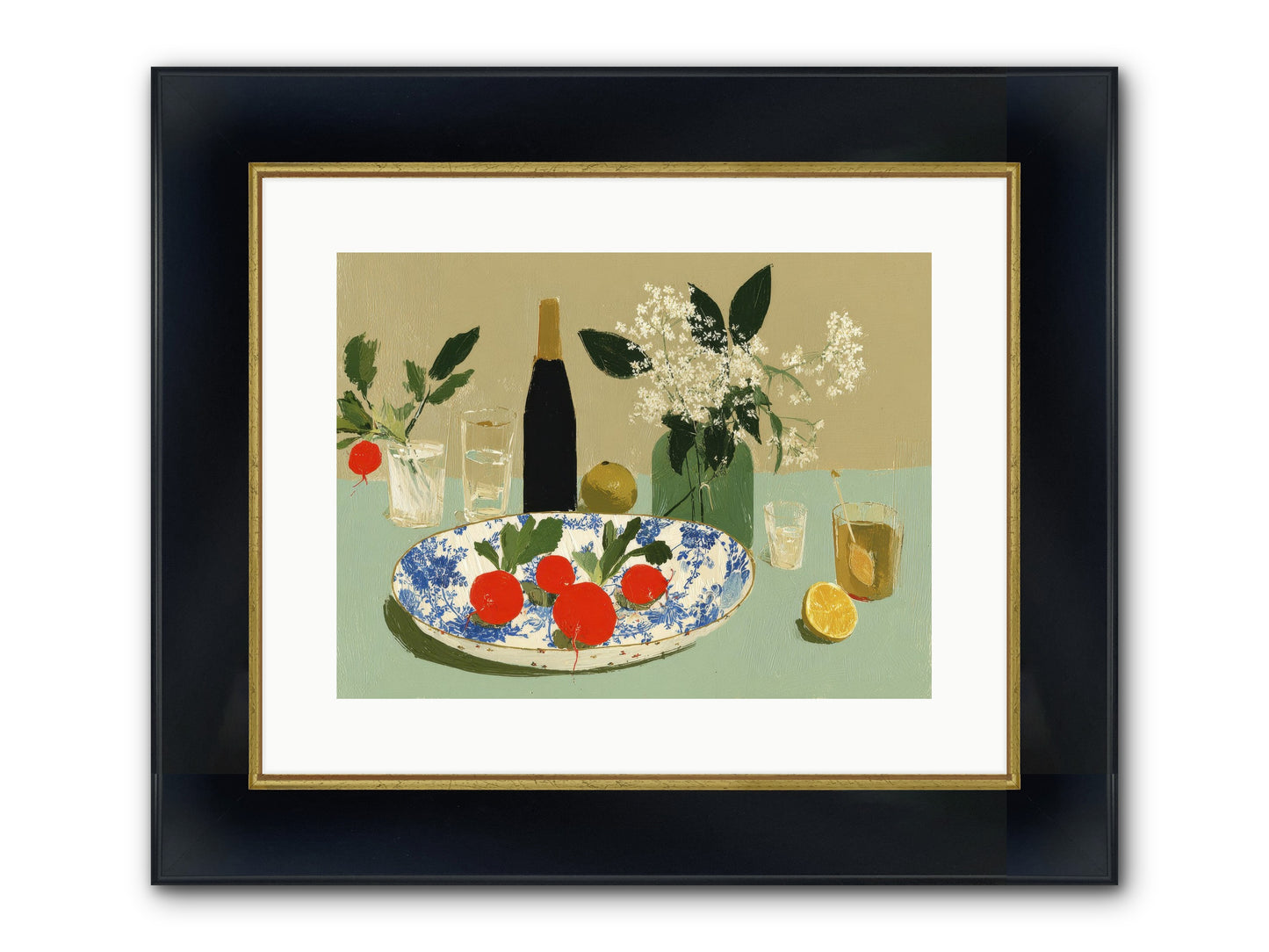 In The Stillness Framed Print - Wide Black w/Gold 16x12