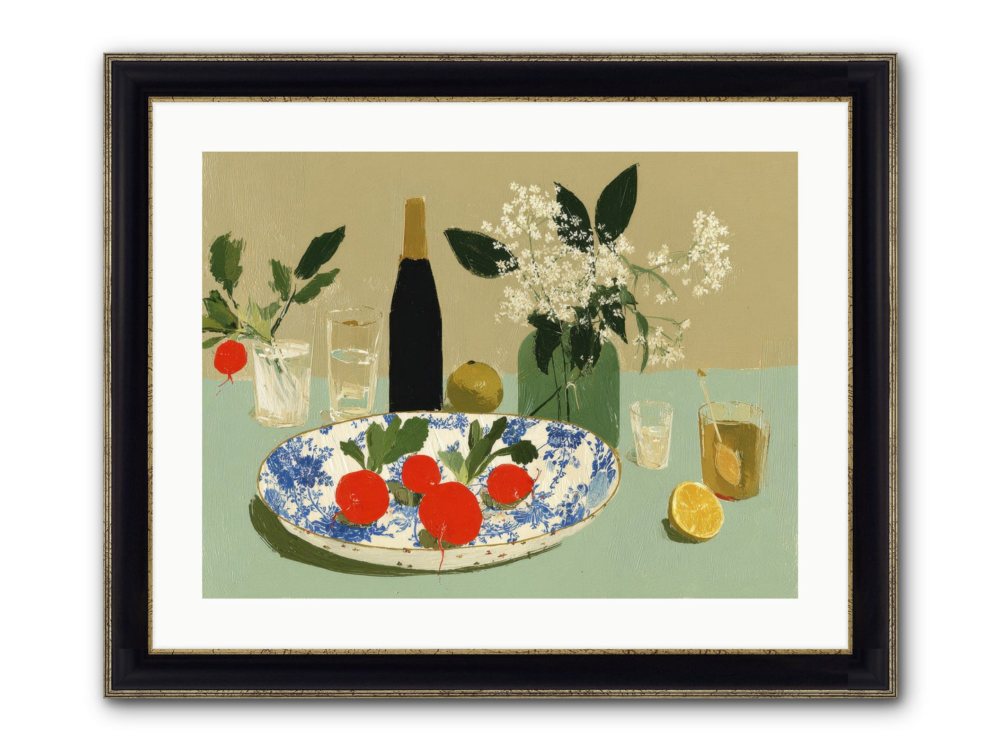 In The Stillness Framed Print - Black & Gold 24x18