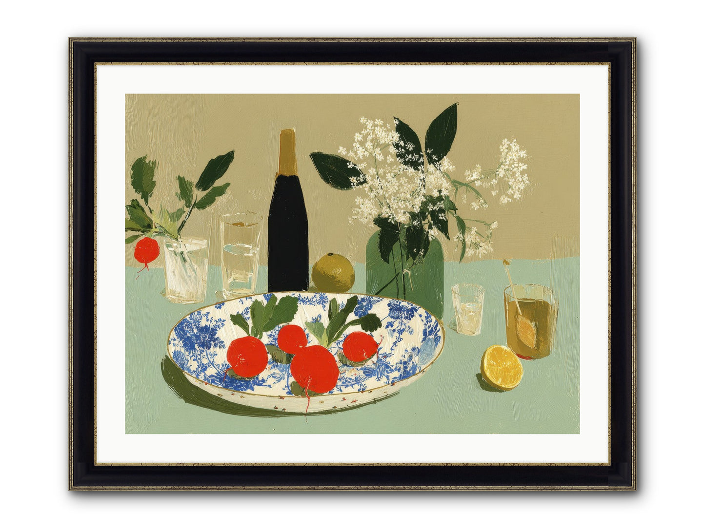In The Stillness Framed Print - Black & Gold 32x24