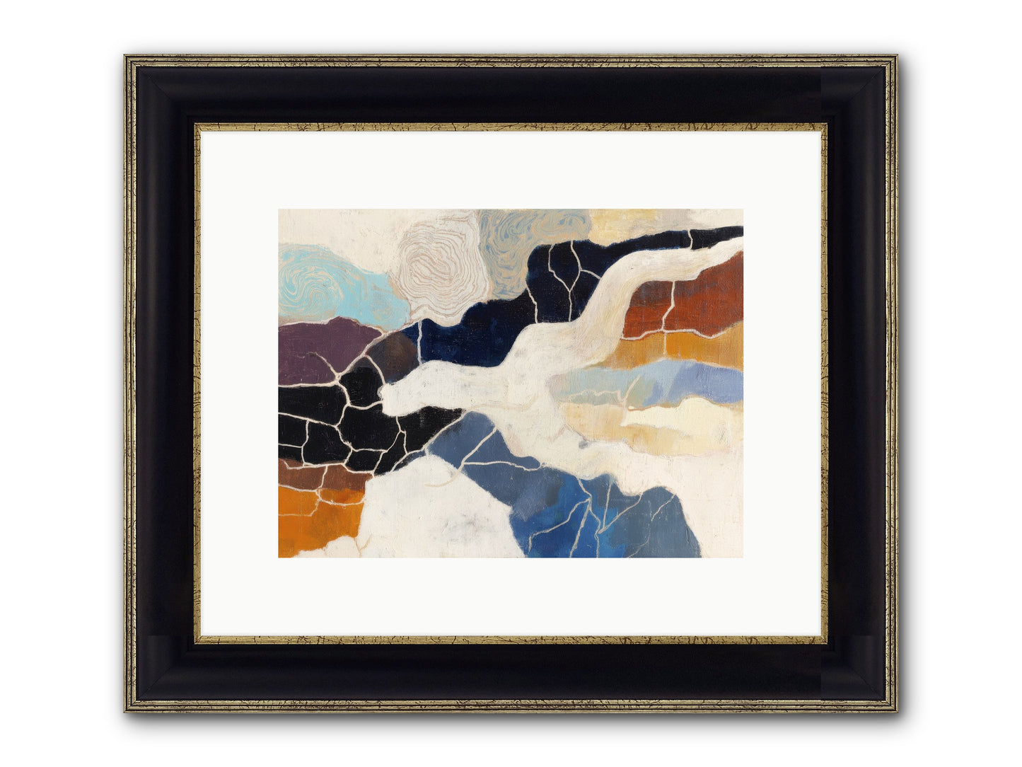 Incise Framed Print - Black & Gold 12x9