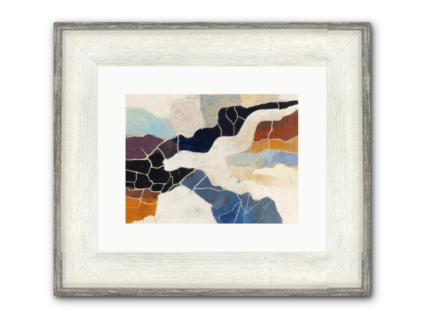 Incise Framed Print - Driftwood White 12x9