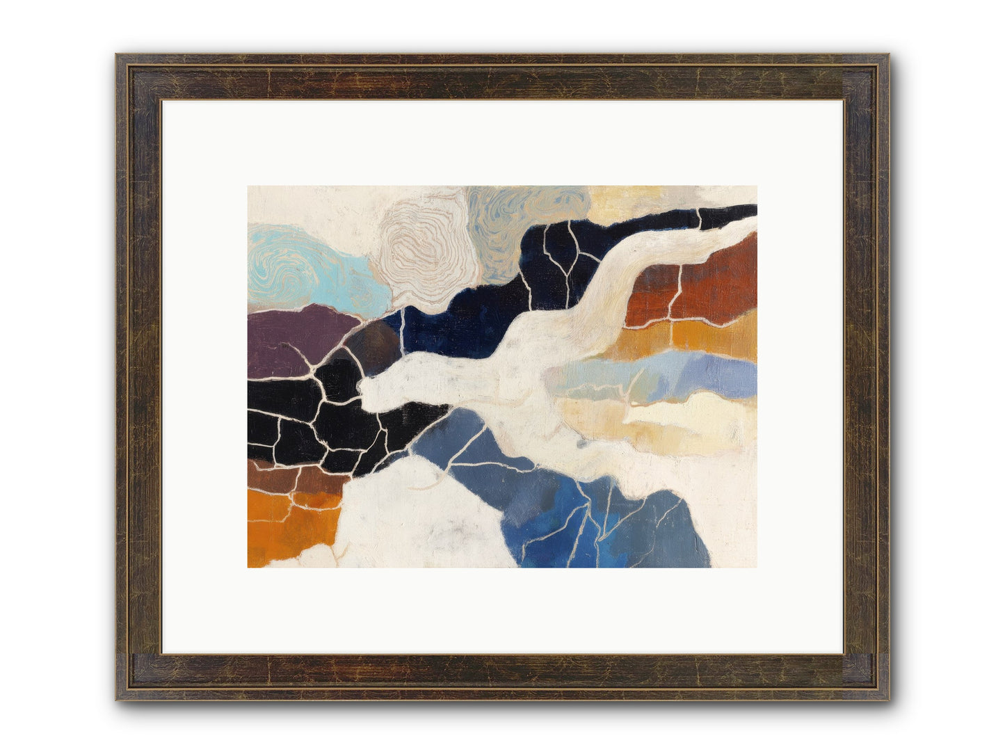 Incise Framed Print - Slimwoods Black/Gold 12x9
