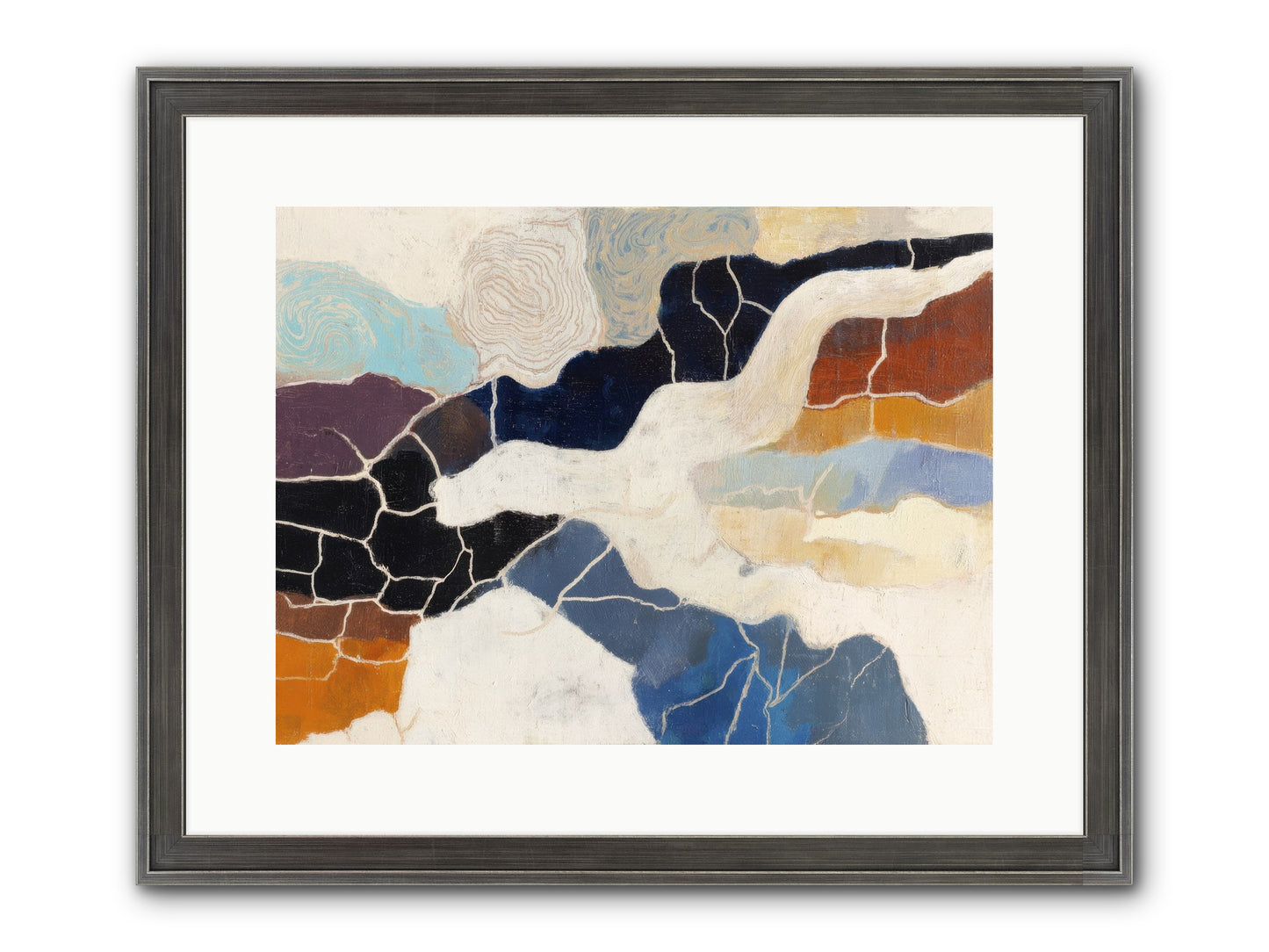 Incise Framed Print - Slimwoods Black/Silver 16x12
