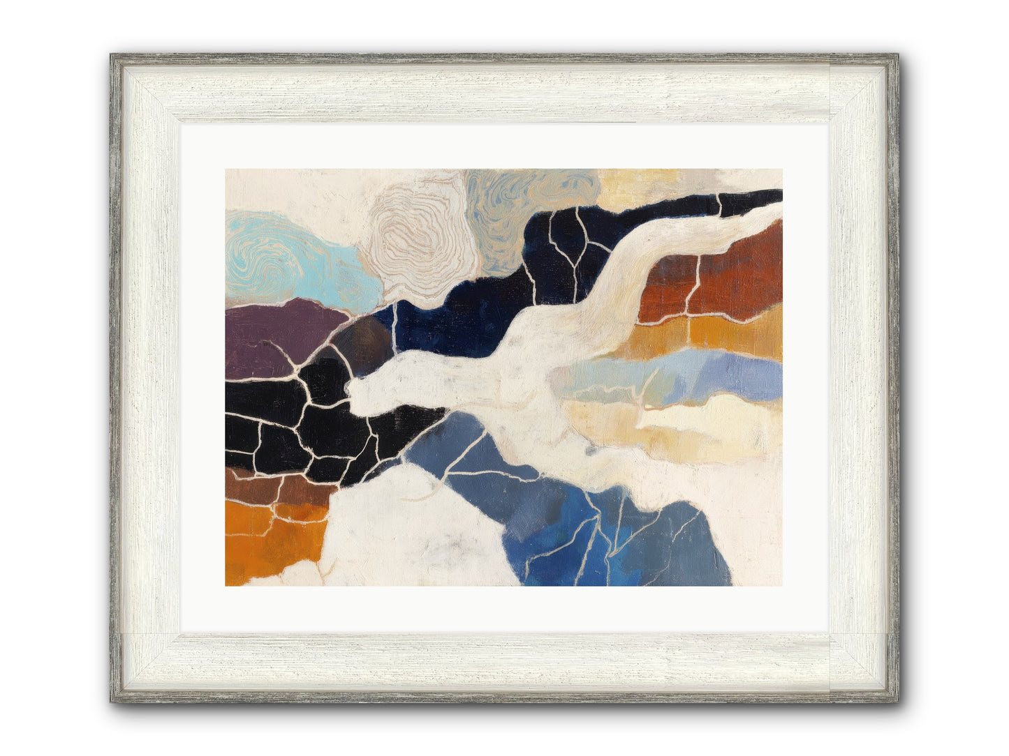 Incise Framed Print - Driftwood White 24x18