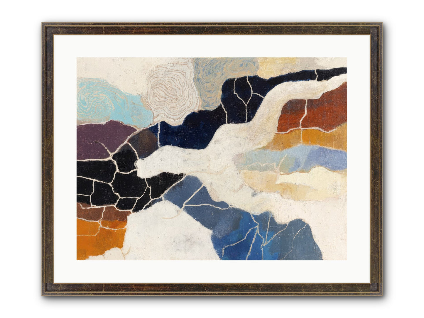Incise Framed Print - Slimwoods Black/Gold 24x18