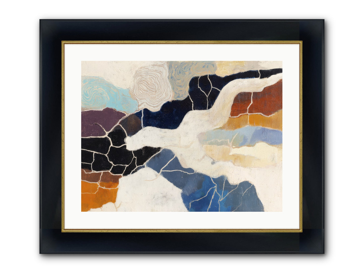 Incise Framed Print - Wide Black w/Gold 24x18