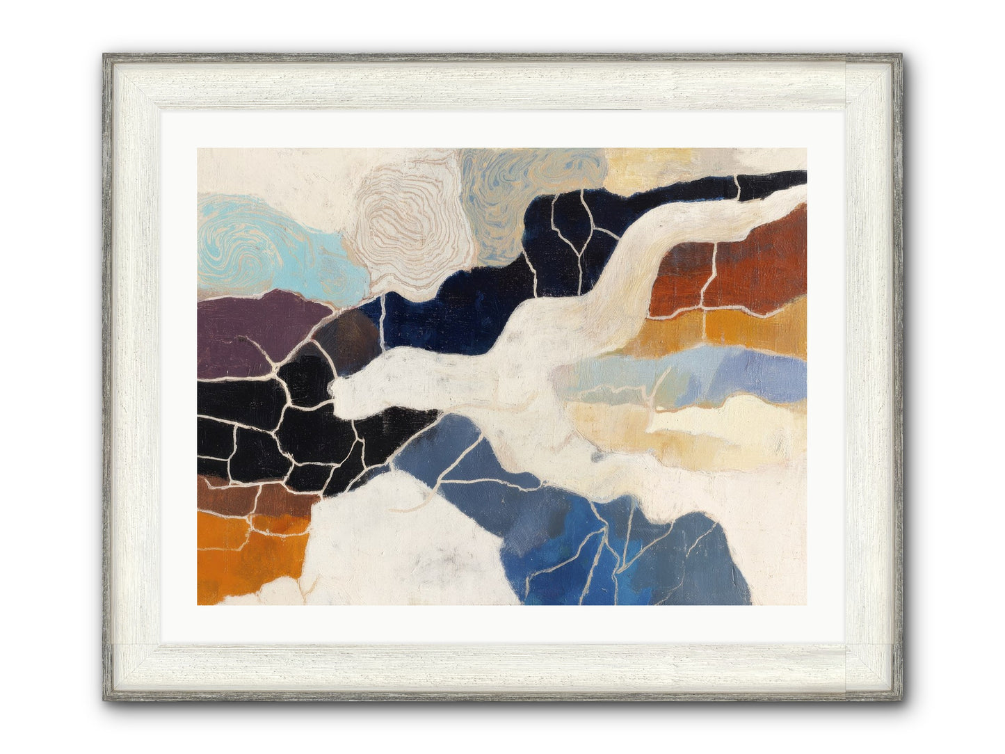 Incise Framed Print - Driftwood White 32x24