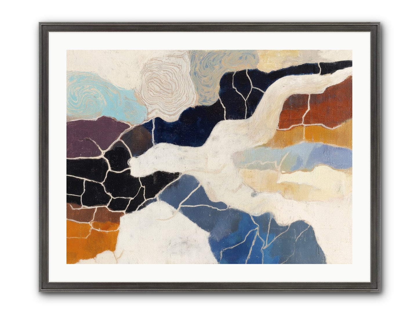 Incise Framed Print - Slimwoods Black/Silver 32x24