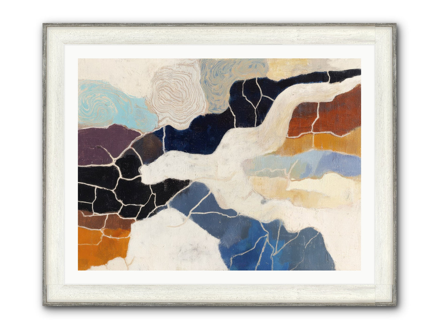 Incise Framed Print - Driftwood White 40x30