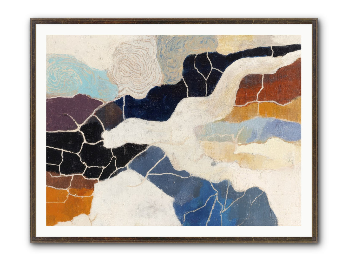 Incise Framed Print - Slimwoods Black/Gold 48x36