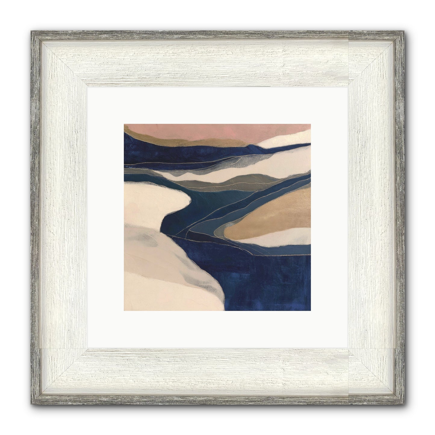 Indigo Framed Print - Driftwood White 10x10