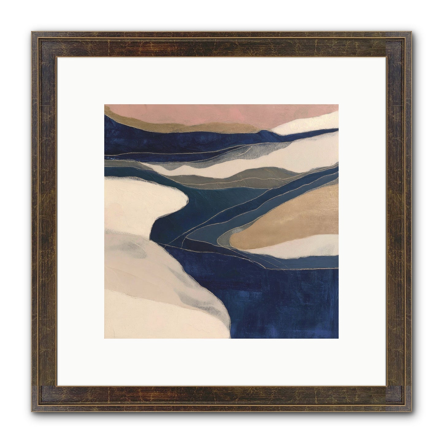 Indigo Framed Print - Slimwoods Black/Gold 10x10
