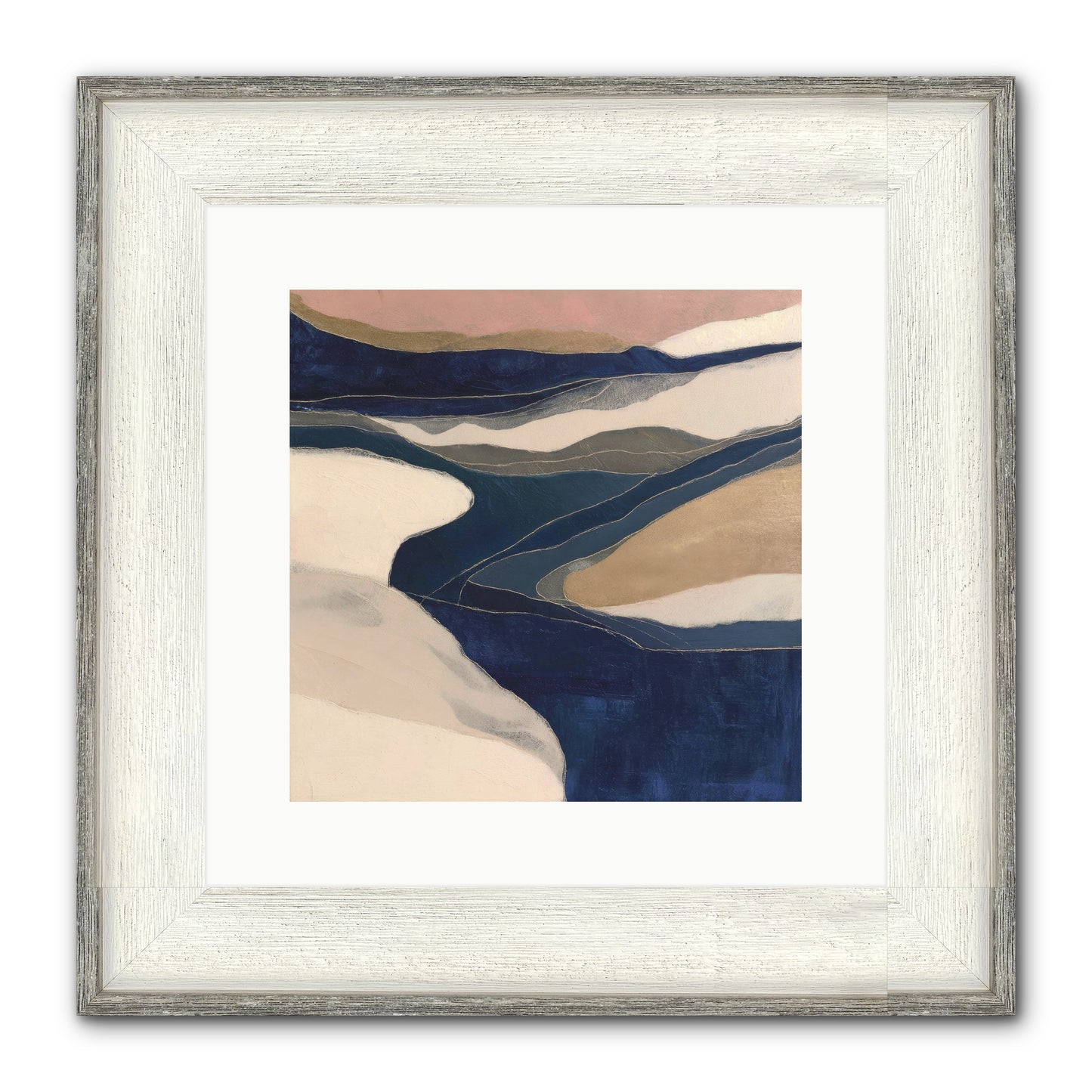 Indigo Framed Print - Driftwood White 12x12