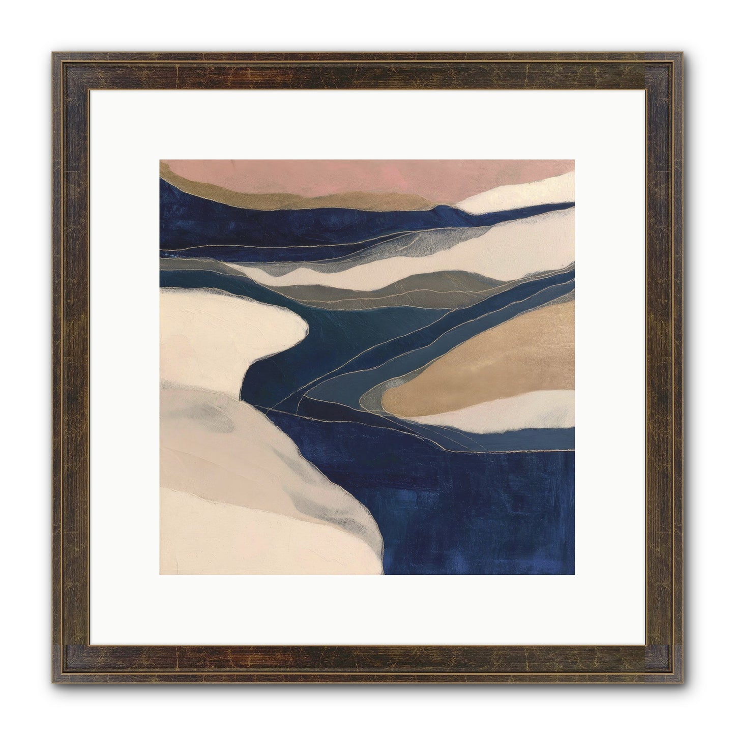 Indigo Framed Print - Slimwoods Black/Gold 12x12