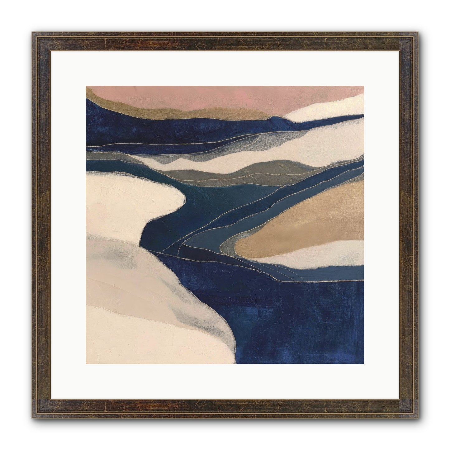 Indigo Framed Print - Slimwoods Black/Gold 16x16