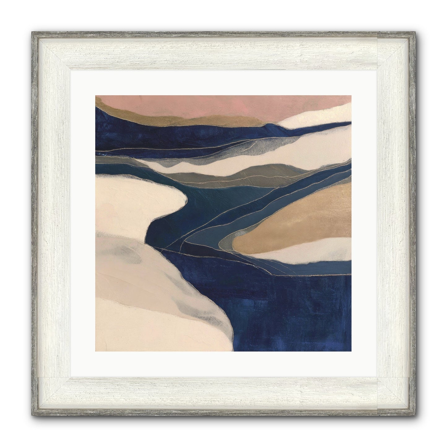 Indigo Framed Print - Driftwood White 20x20
